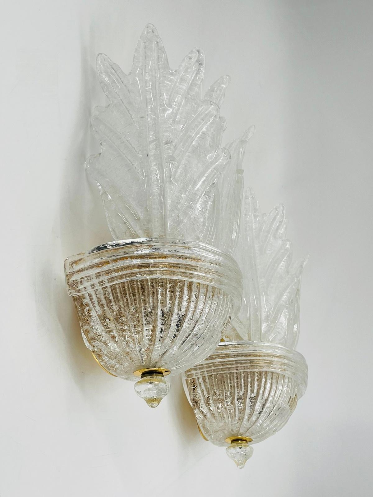 Pair of Murano Glass & Brass Sconces by Italamp S.R.L. Italy 2006 For Sale 9