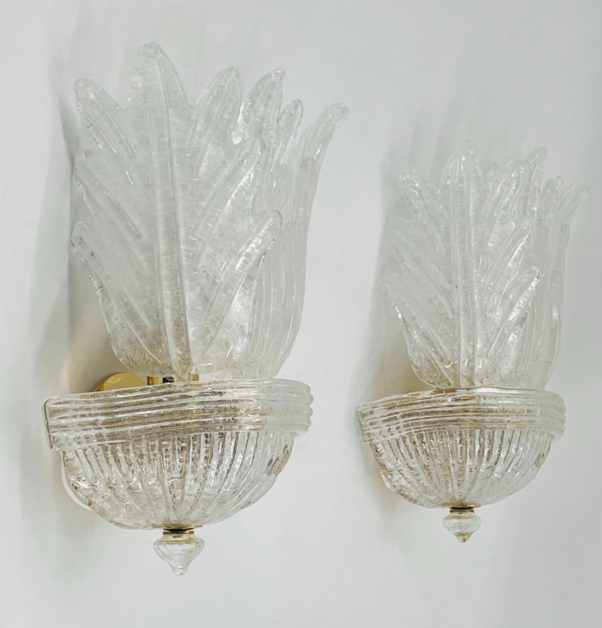 Pair of Murano Glass & Brass Sconces by Italamp S.R.L. Italy 2006 For Sale 10