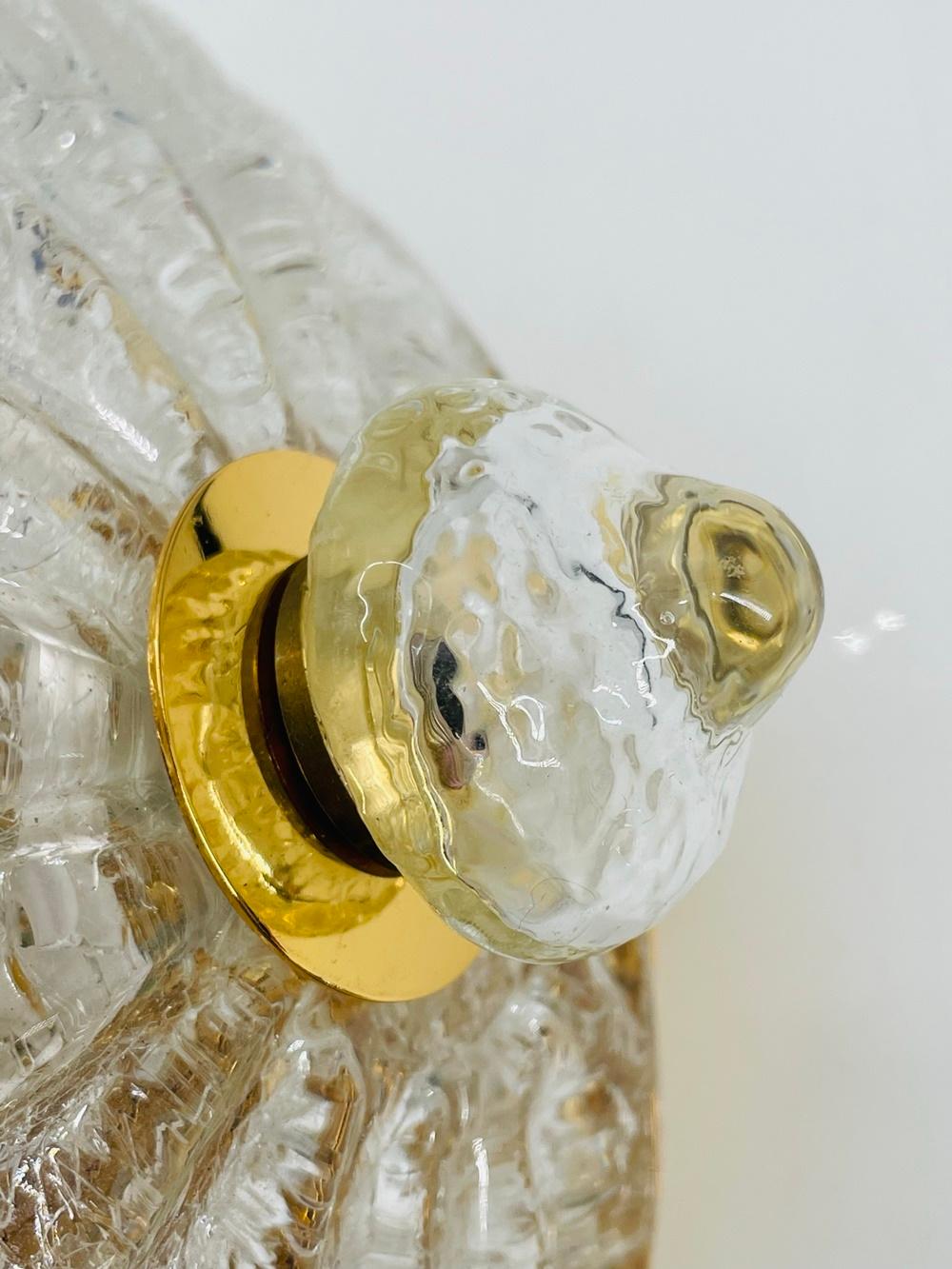 Fait main Paire d'appliques en verre de Murano et laiton par Italamp S.R.L., Italie 2006 en vente