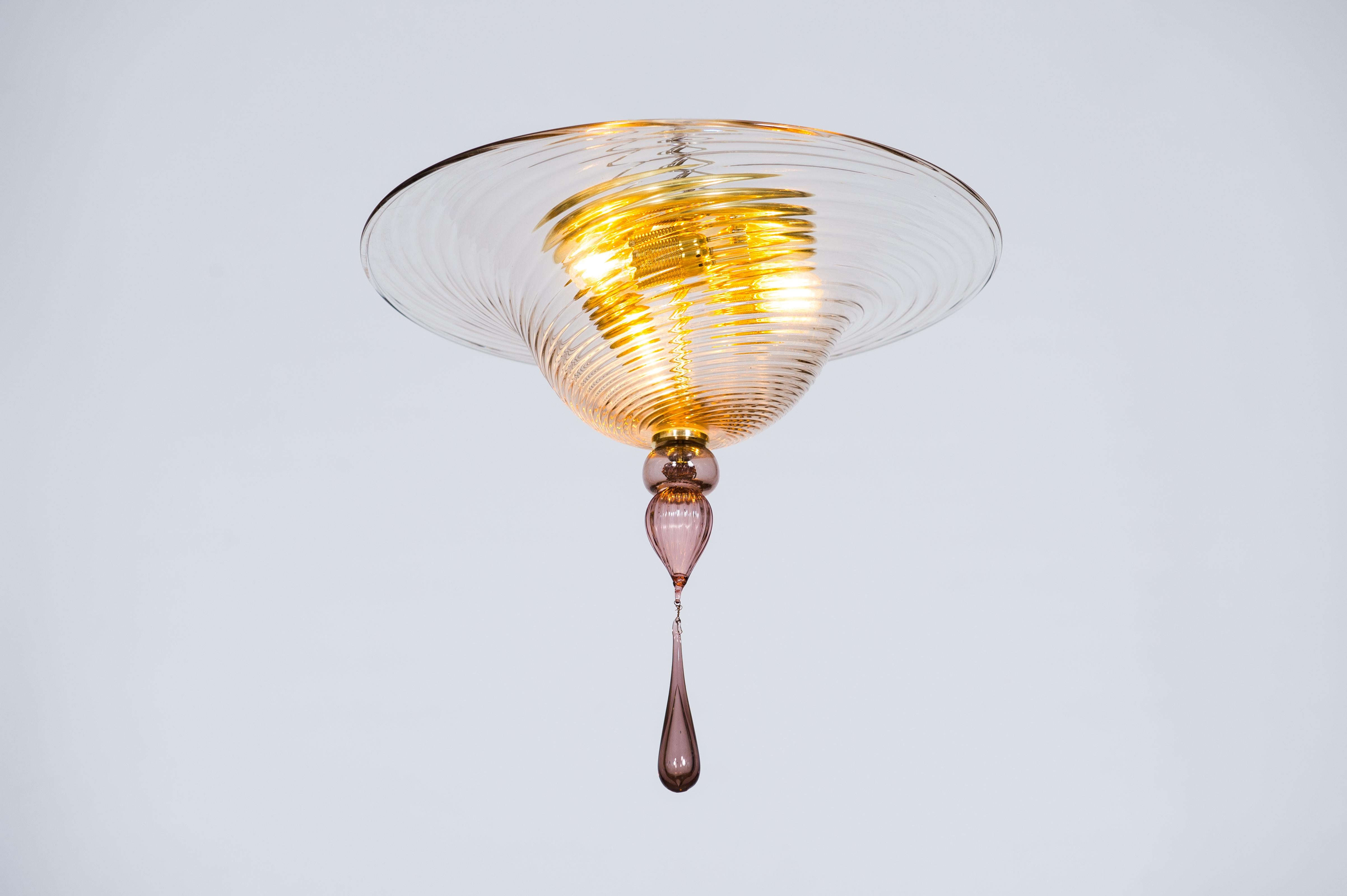 Ein Paar Murano-Glas-Deckenlampen von Vintage Murano Gallery, 1990 im Angebot 6