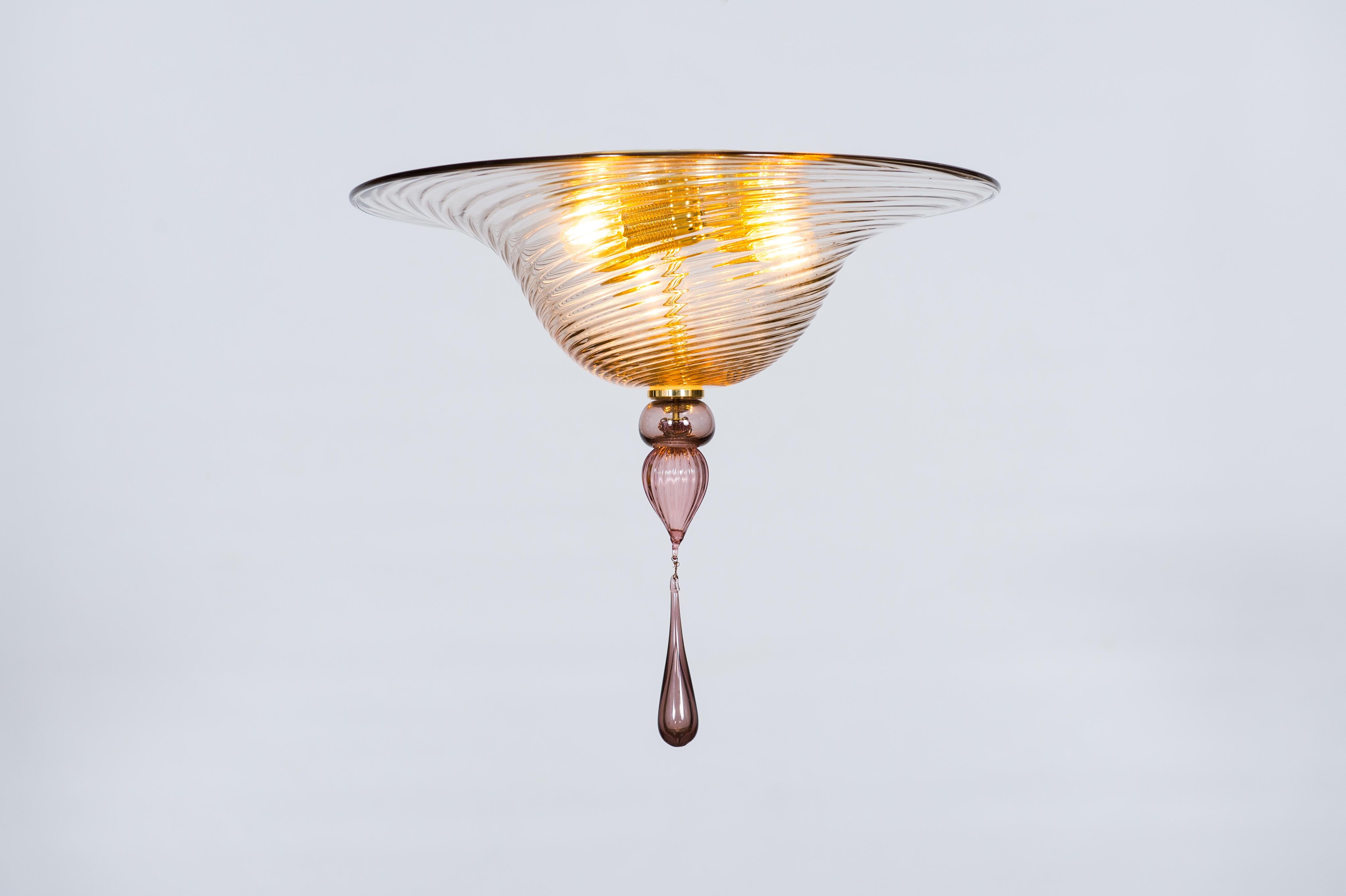 Ein Paar Murano-Glas-Deckenlampen von Vintage Murano Gallery, 1990 im Angebot 7
