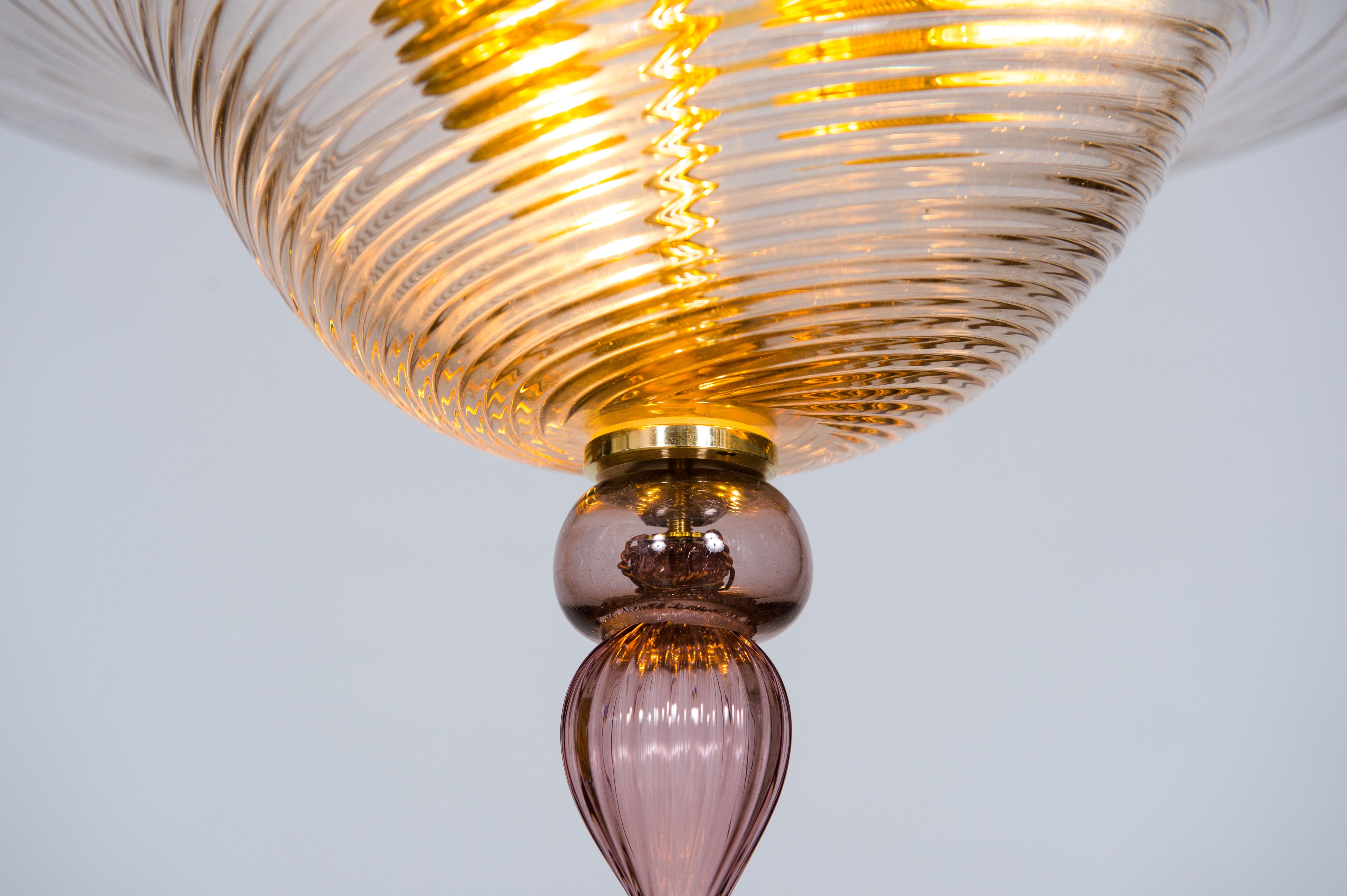 Ein Paar Murano-Glas-Deckenlampen von Vintage Murano Gallery, 1990 im Angebot 9