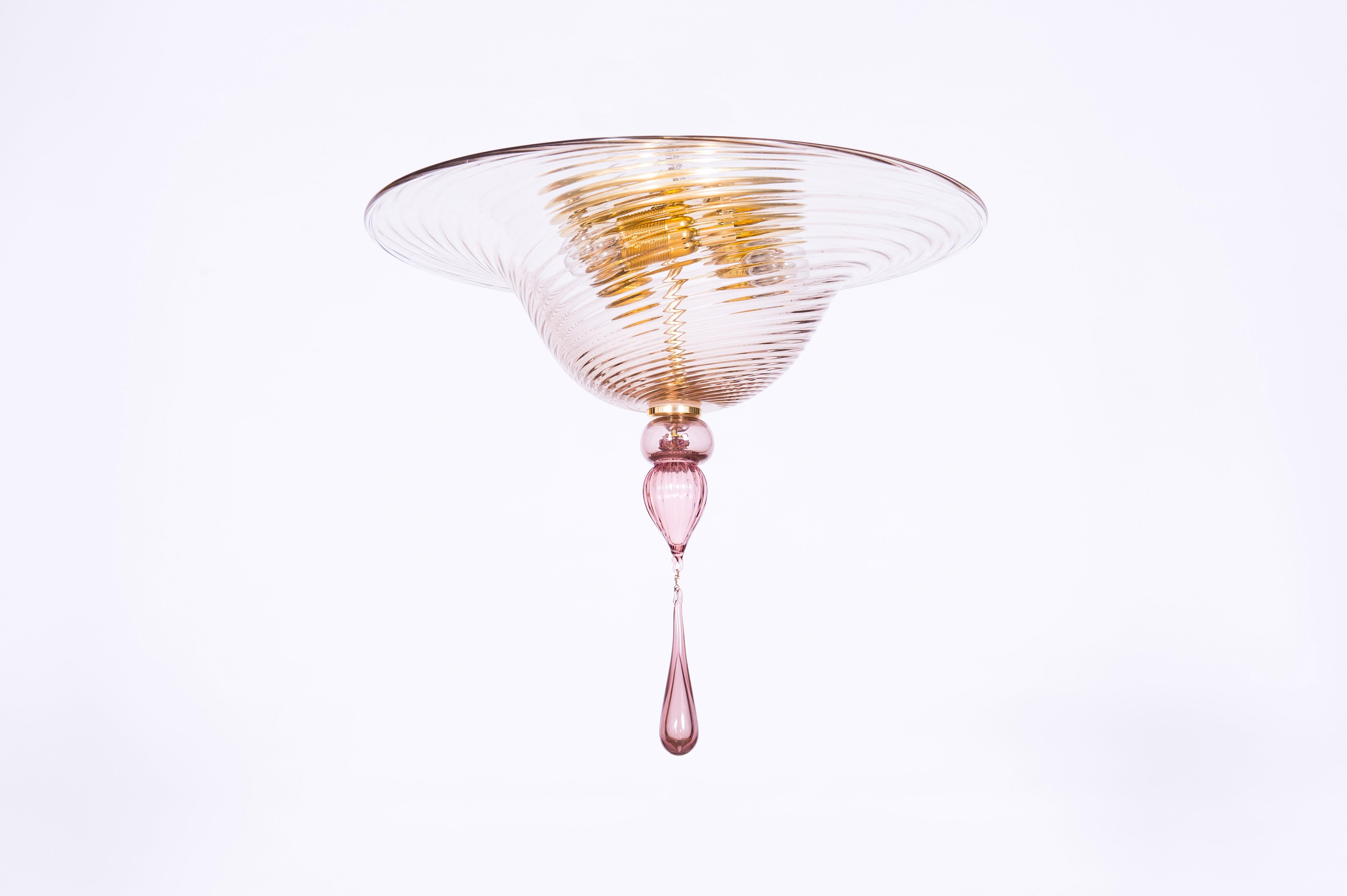 Ein Paar Murano-Glas-Deckenlampen von Vintage Murano Gallery, 1990 (Italienisch) im Angebot
