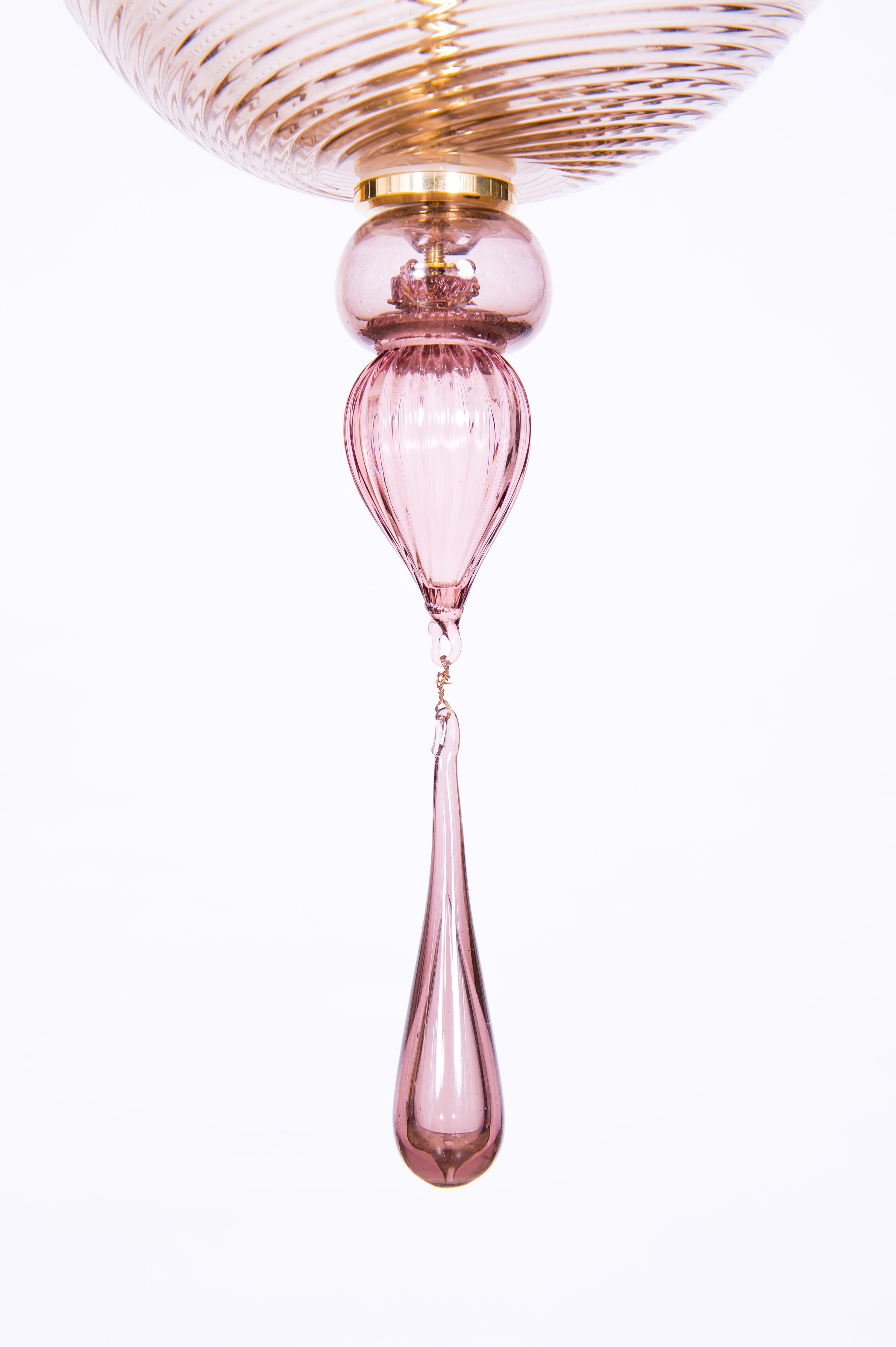 Ein Paar Murano-Glas-Deckenlampen von Vintage Murano Gallery, 1990 (Handgefertigt) im Angebot