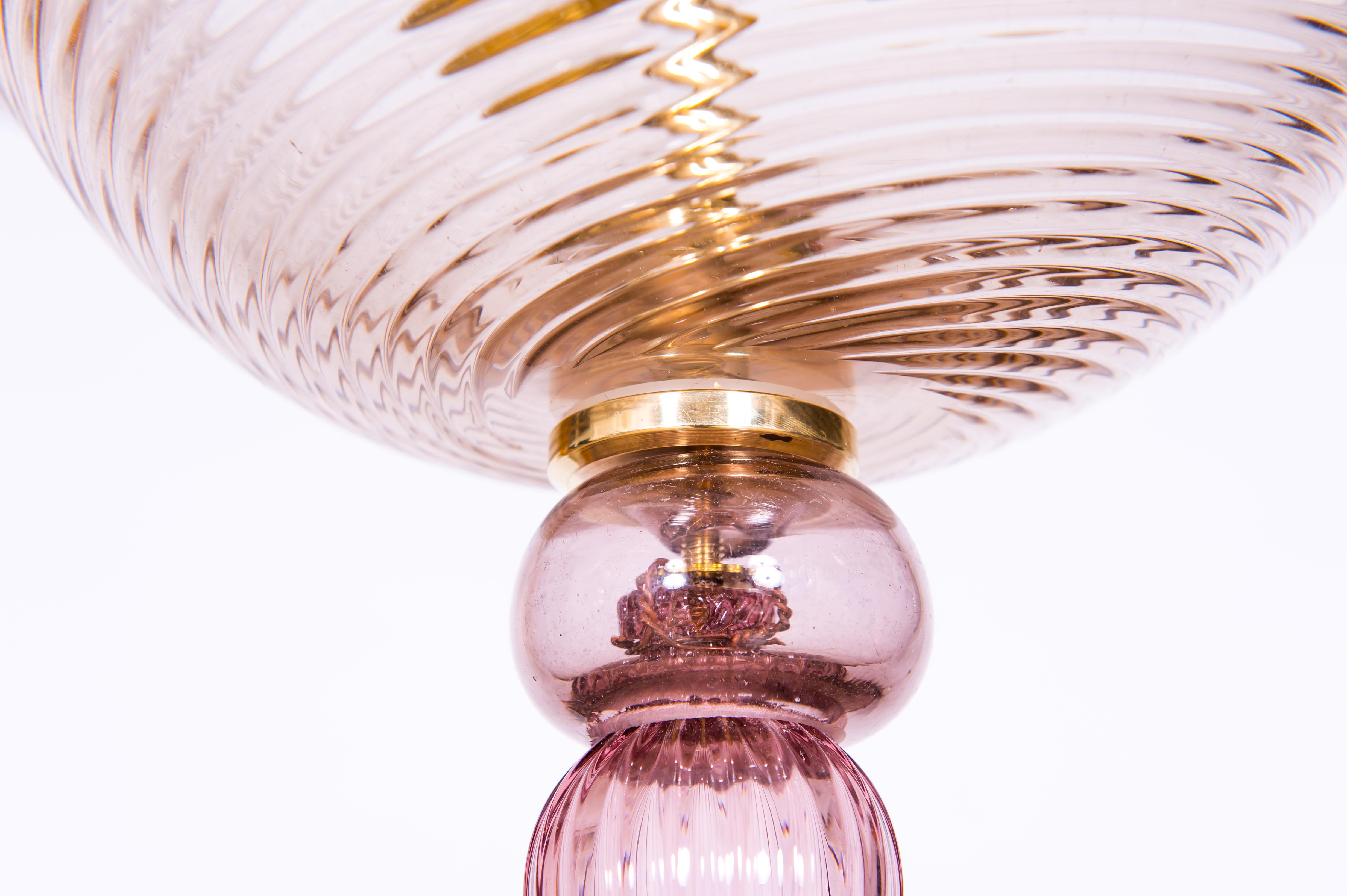 Ein Paar Murano-Glas-Deckenlampen von Vintage Murano Gallery, 1990 (Ende des 20. Jahrhunderts) im Angebot