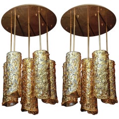 Pair of Murano Glass Chandeliers