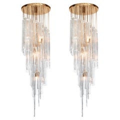 Pair Of Murano Glass Chandeliers in the style of Mazzega Pair Of Murano Glass Chandeliers in the style of Mazzega
