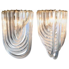 Pair of Murano Glass "Curve" Chandeliers