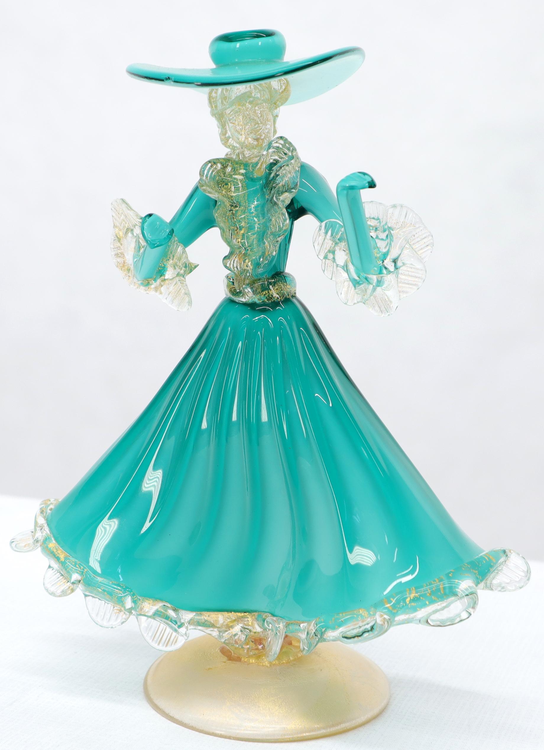 20th Century Pair of Murano Glass Dancing Figurines