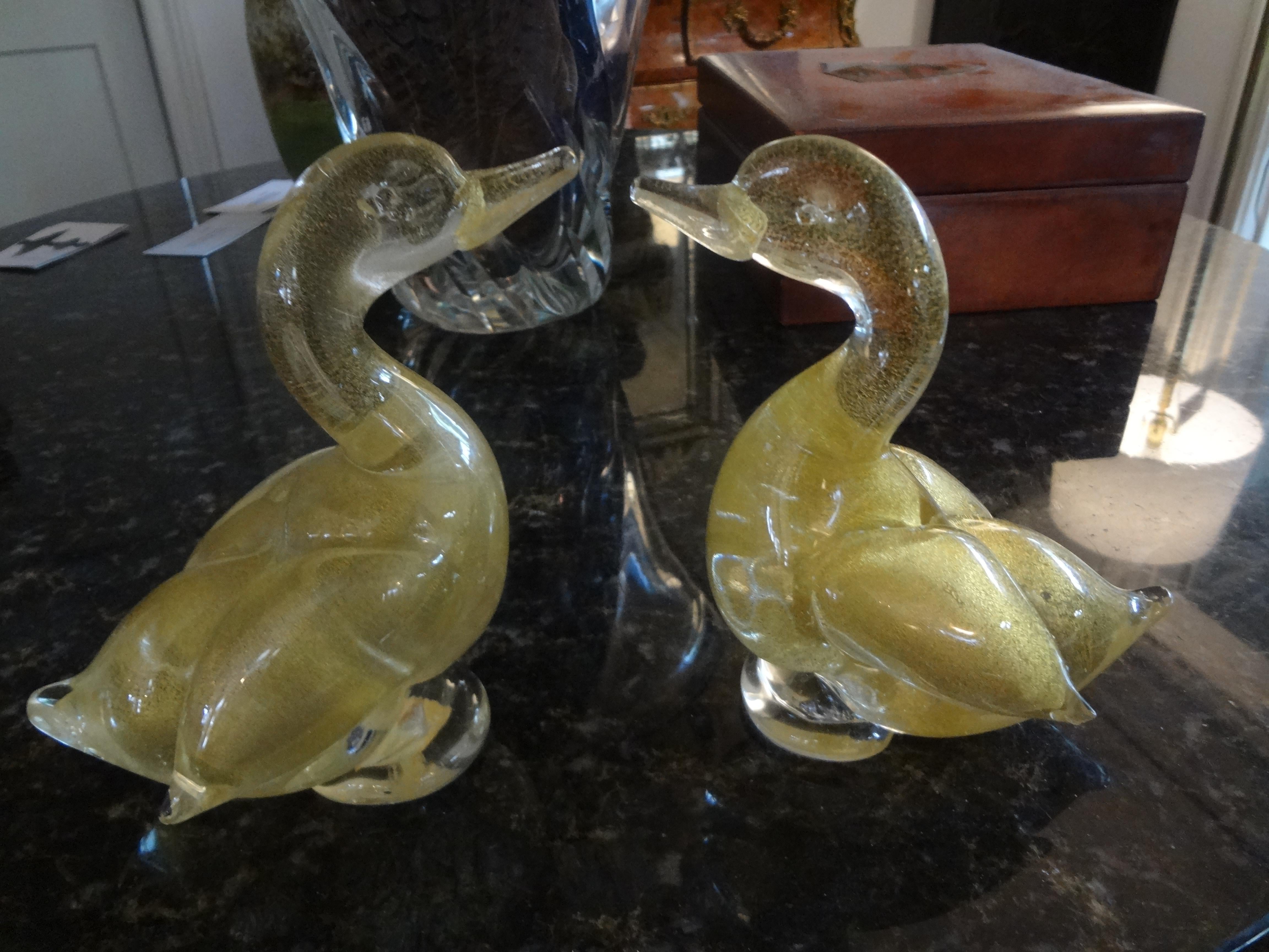 Pair of Murano Glass Ducks by Fratelli For Sale 1