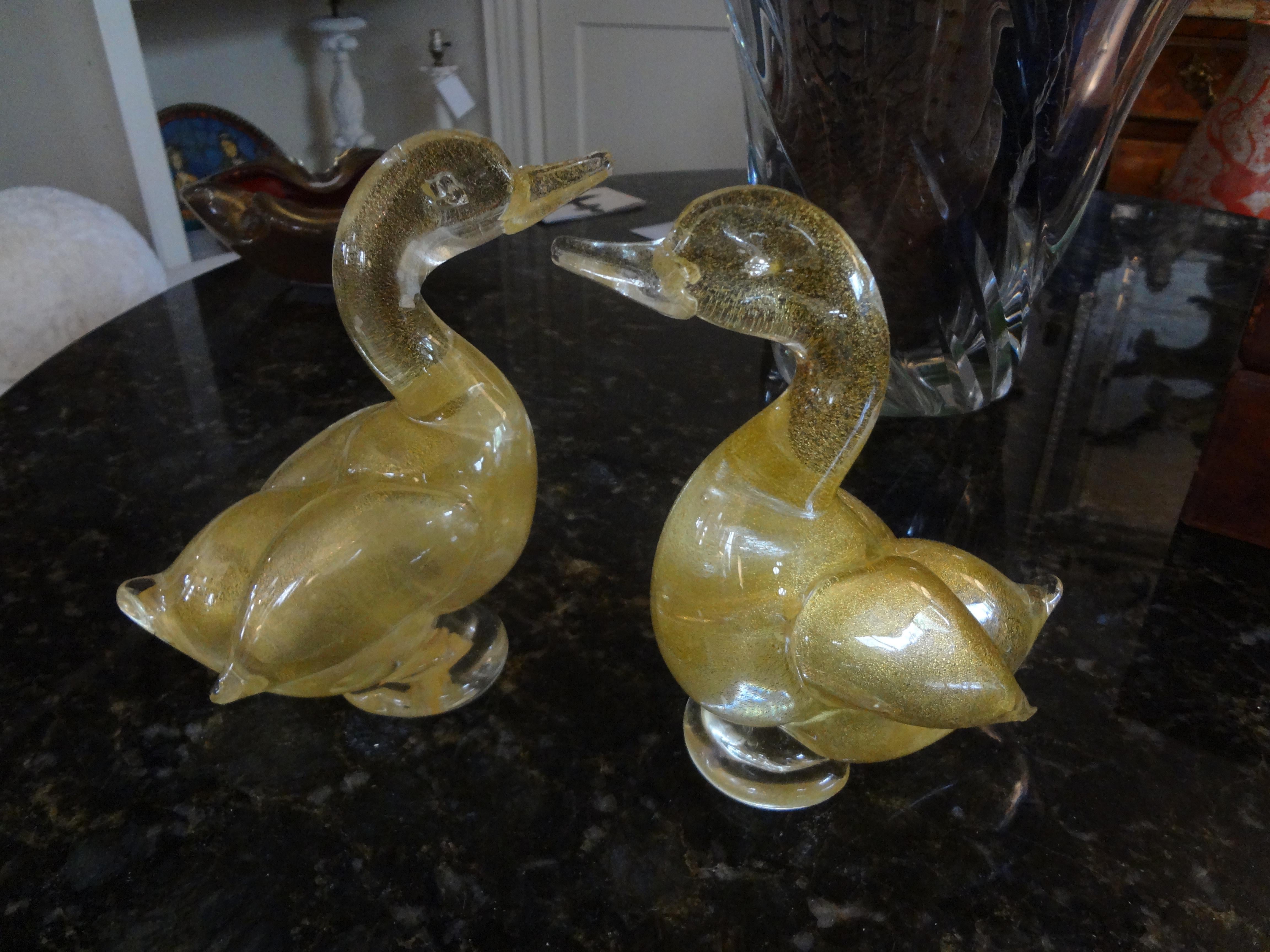 Pair of Murano Glass Ducks by Fratelli For Sale 2