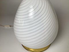 Pair of Murano Glass Egg Form Mid-Century Lamps