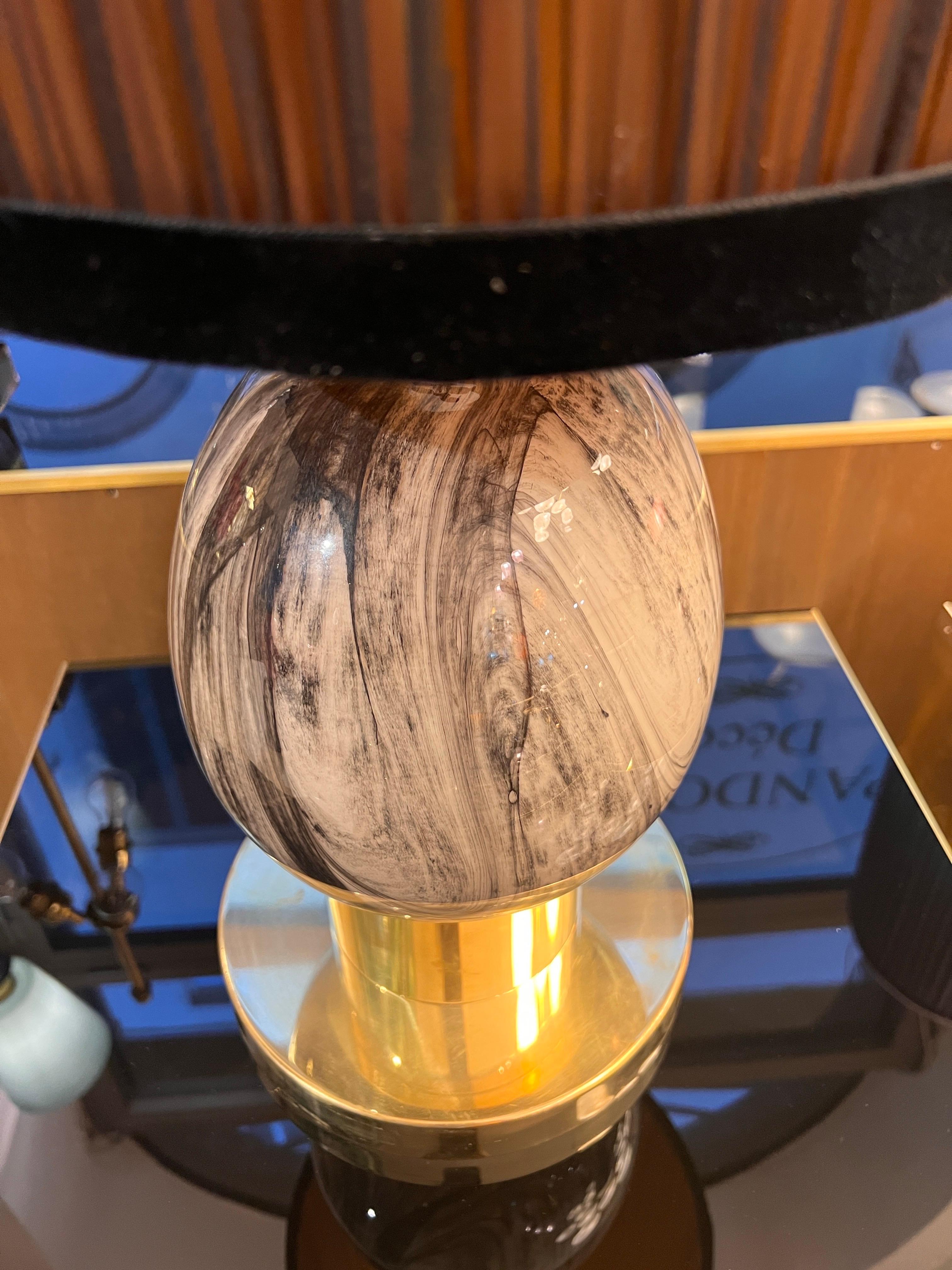 Paar eiförmige Murano Glas Marmor-Effekt mit unseren zwei Töne Lampenschirme 1970 im Angebot 3