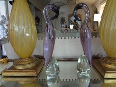 Pair of Murano Glass Flamingos