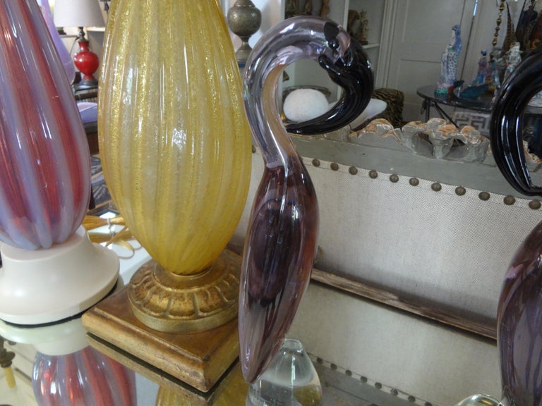 Pair of Murano Glass Flamingos For Sale 1