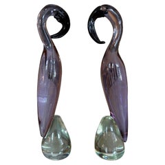 Pair of Murano Glass Flamingos