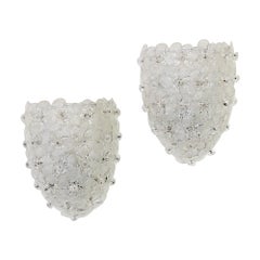 Coppia di lampade a fiore in vetro di Murano