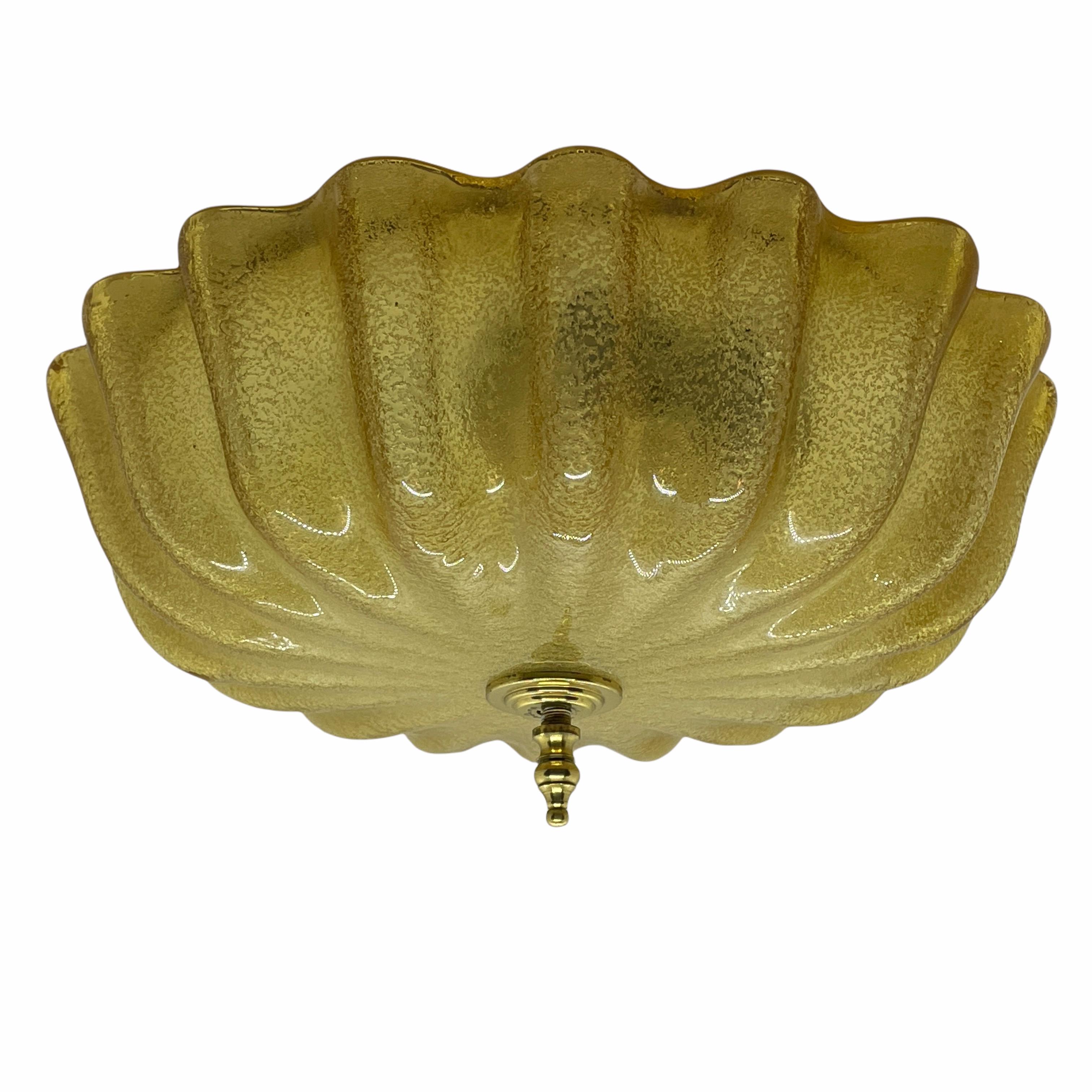 Mid-20th Century Pair of Murano Glass Flush Mount, 1960s, Italy