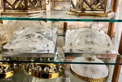 Pair of Murano Glass Flush Mounts. Sold Individually.