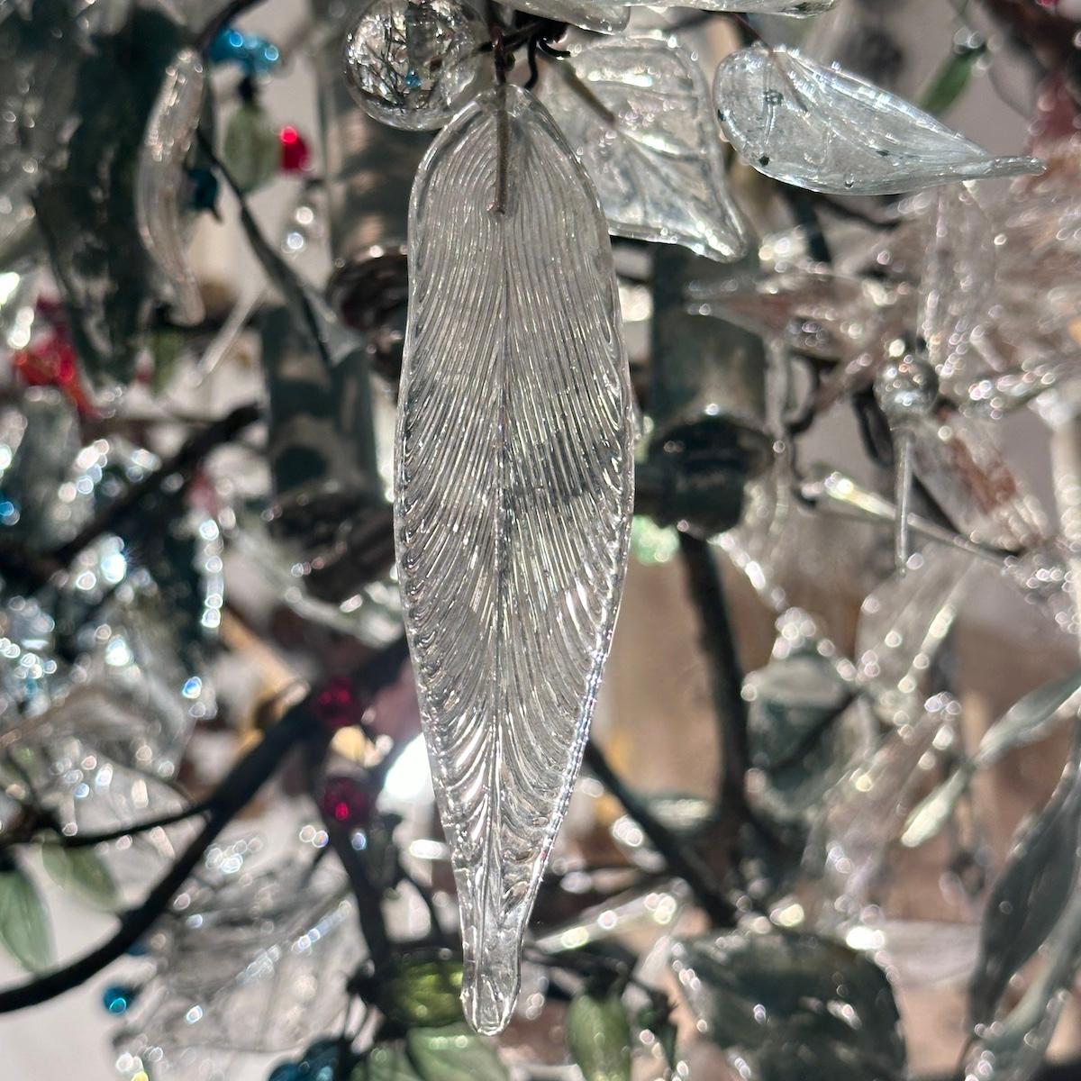 Coppia di lampade a fogliame in vetro di Murano, vendute singolarmente in vendita 1