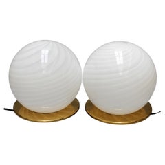 Pair of Murano Glass Globe Table Lamps 'circa 1960s'