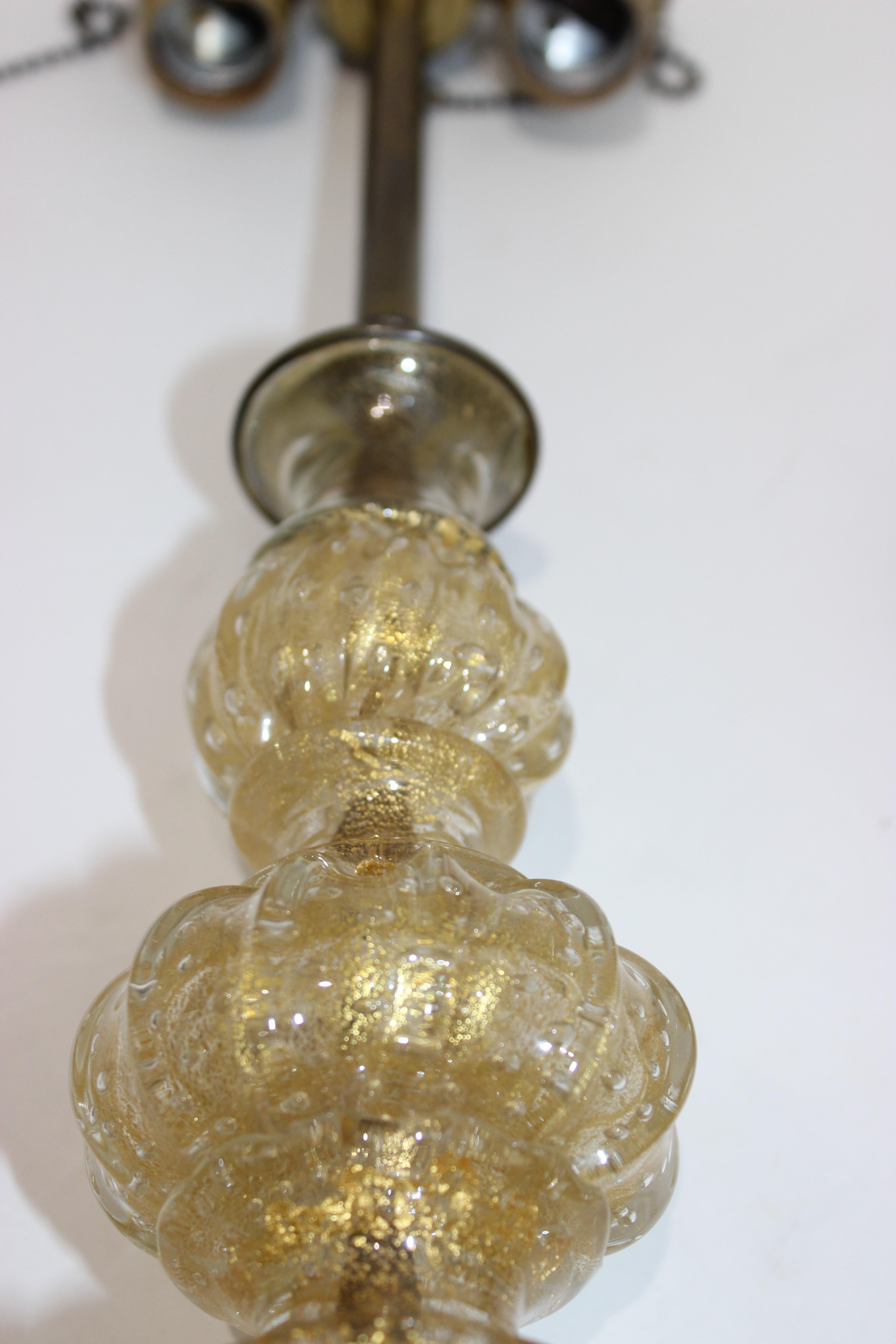 Pair Murano Glass Lamps by Barovier et Toso For Sale 6