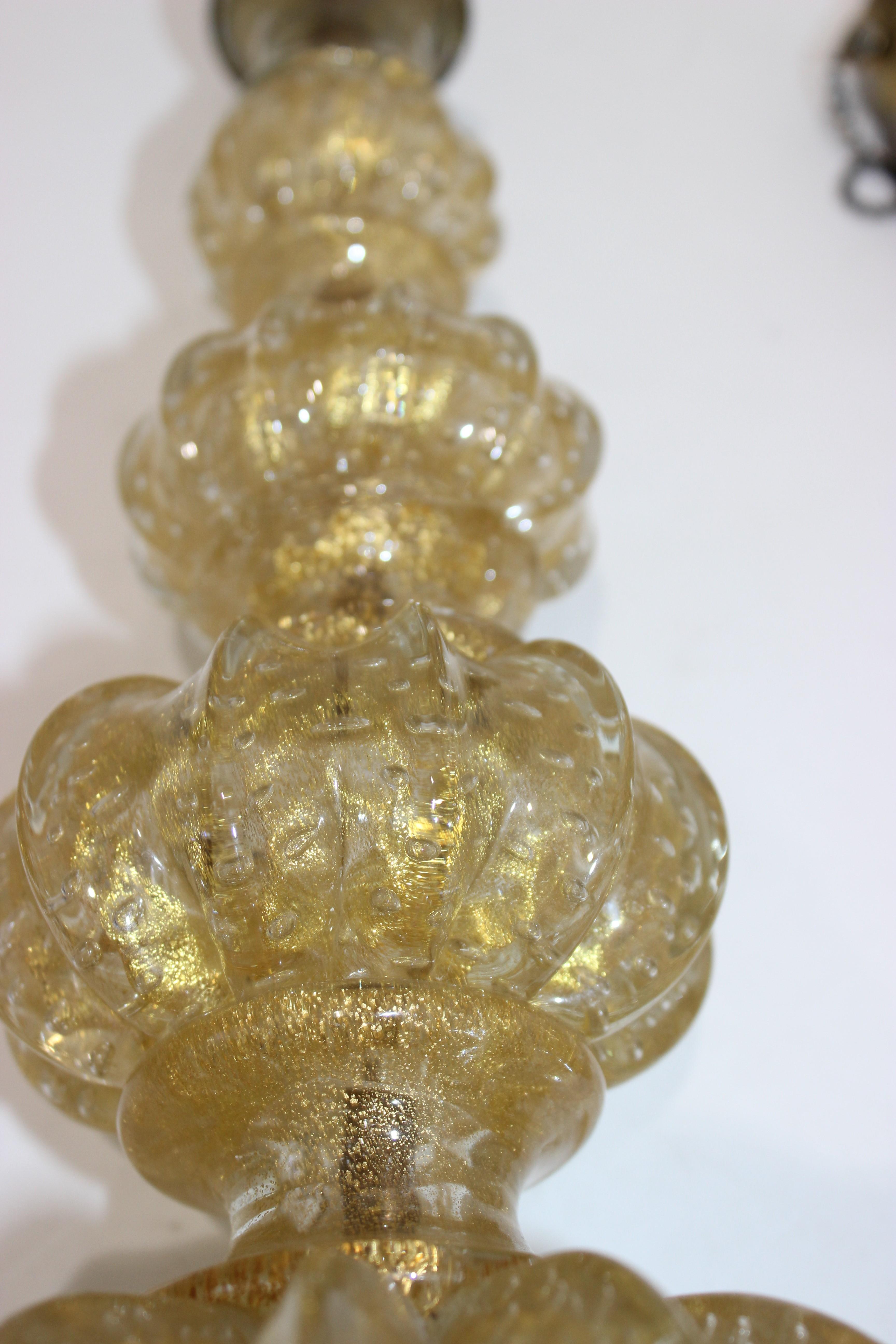 Pair Murano Glass Lamps by Barovier et Toso For Sale 7