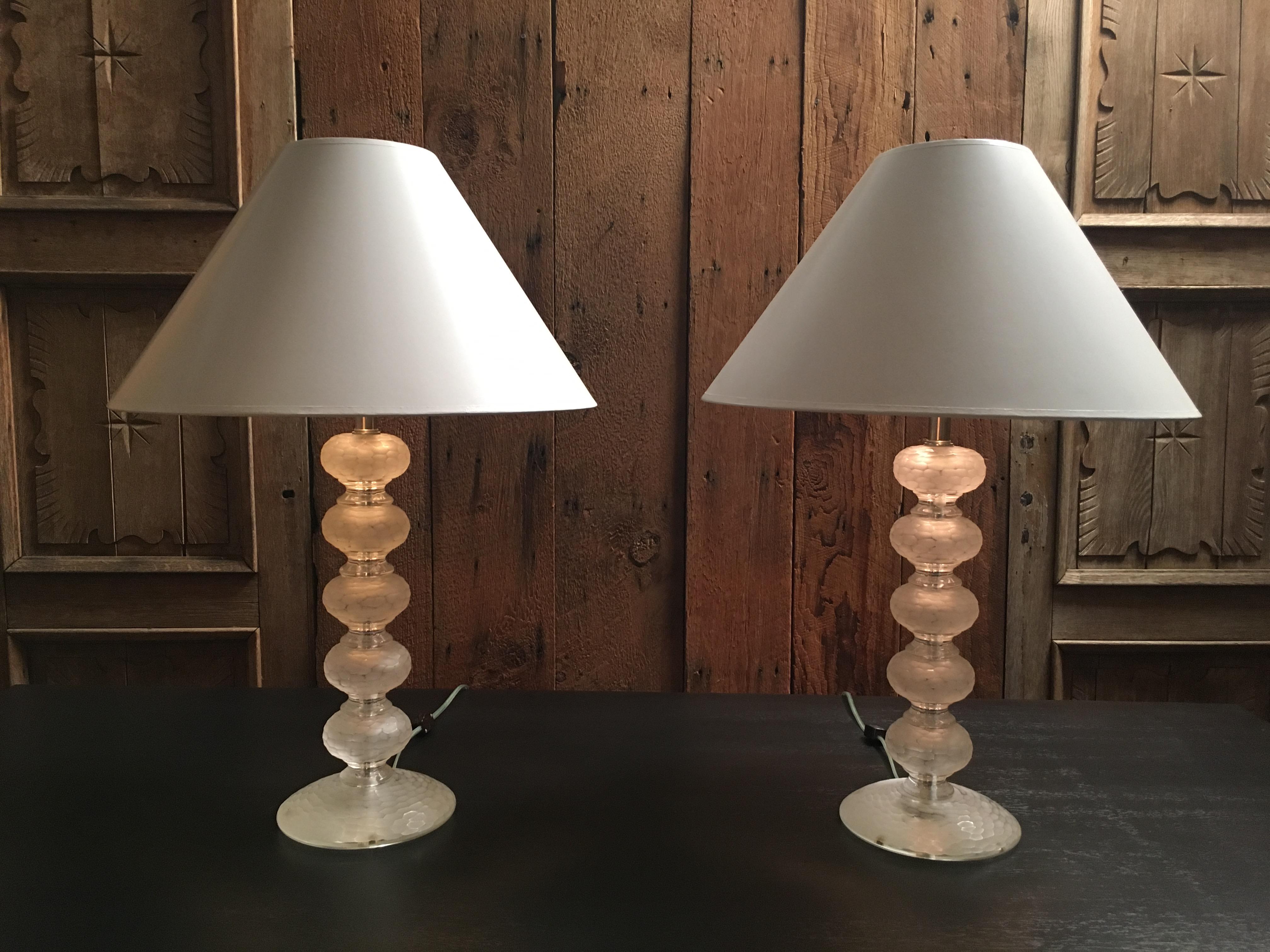 Pair of Murano Glass Lamps by Cenedese 5
