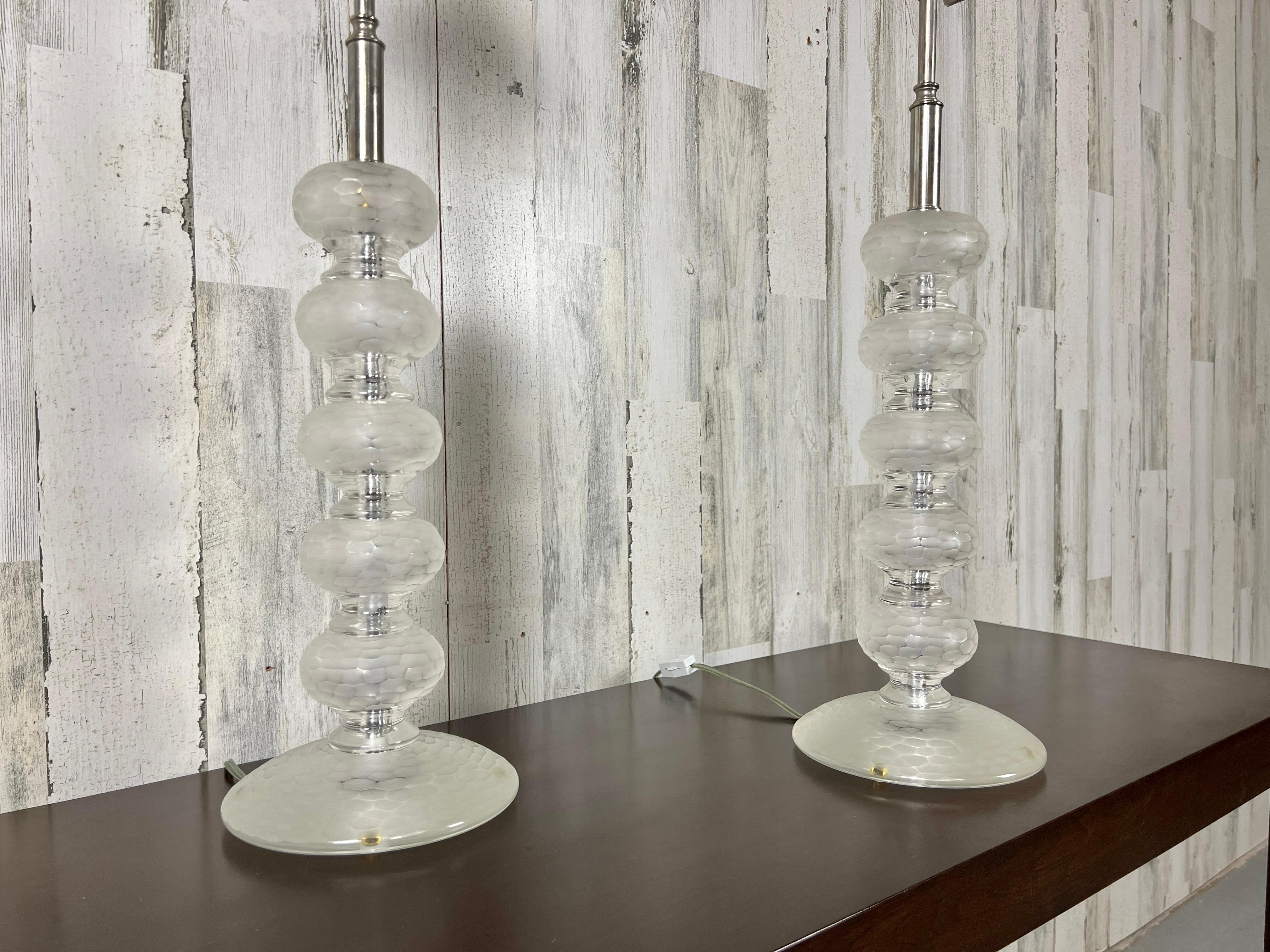 Pair of Murano Glass Lamps by Cenedese For Sale 7