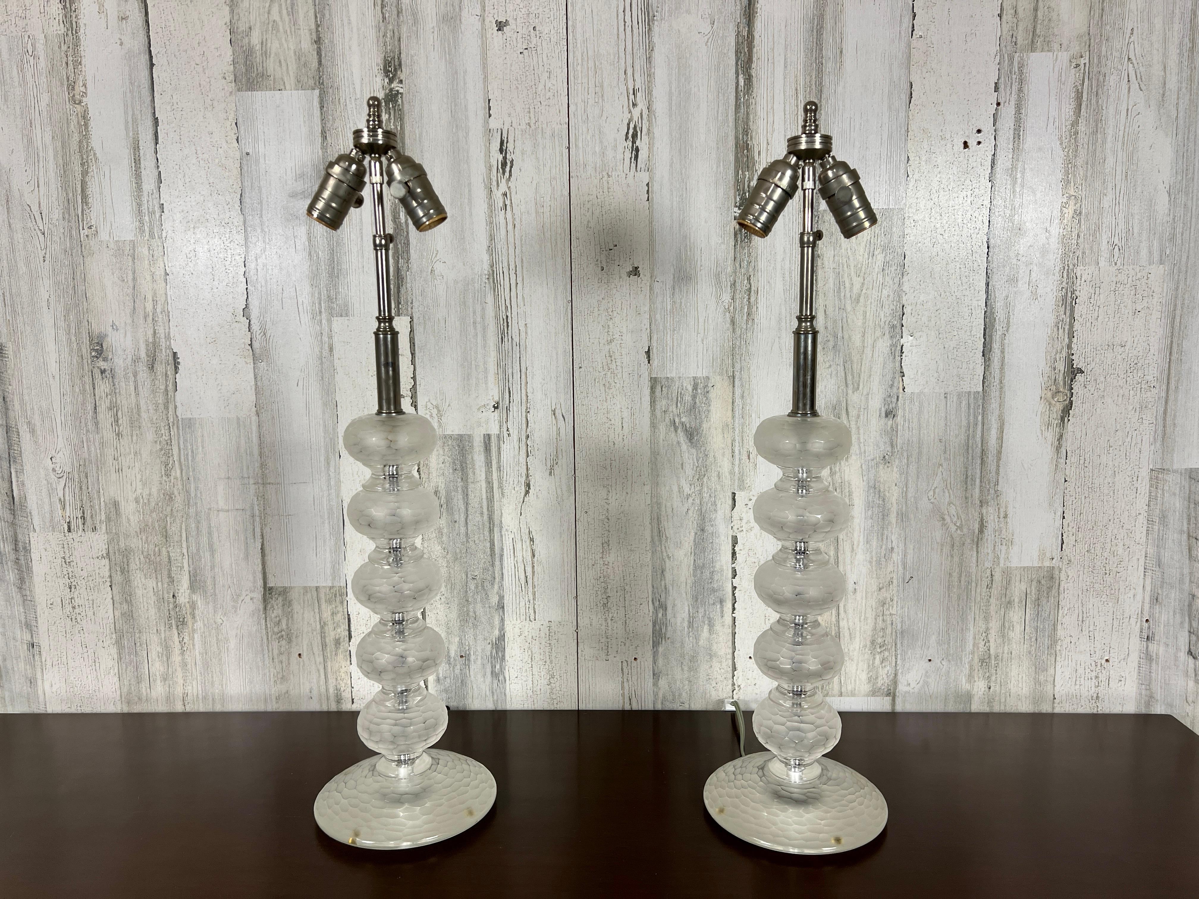 Modern Pair of Murano Glass Lamps by Cenedese For Sale