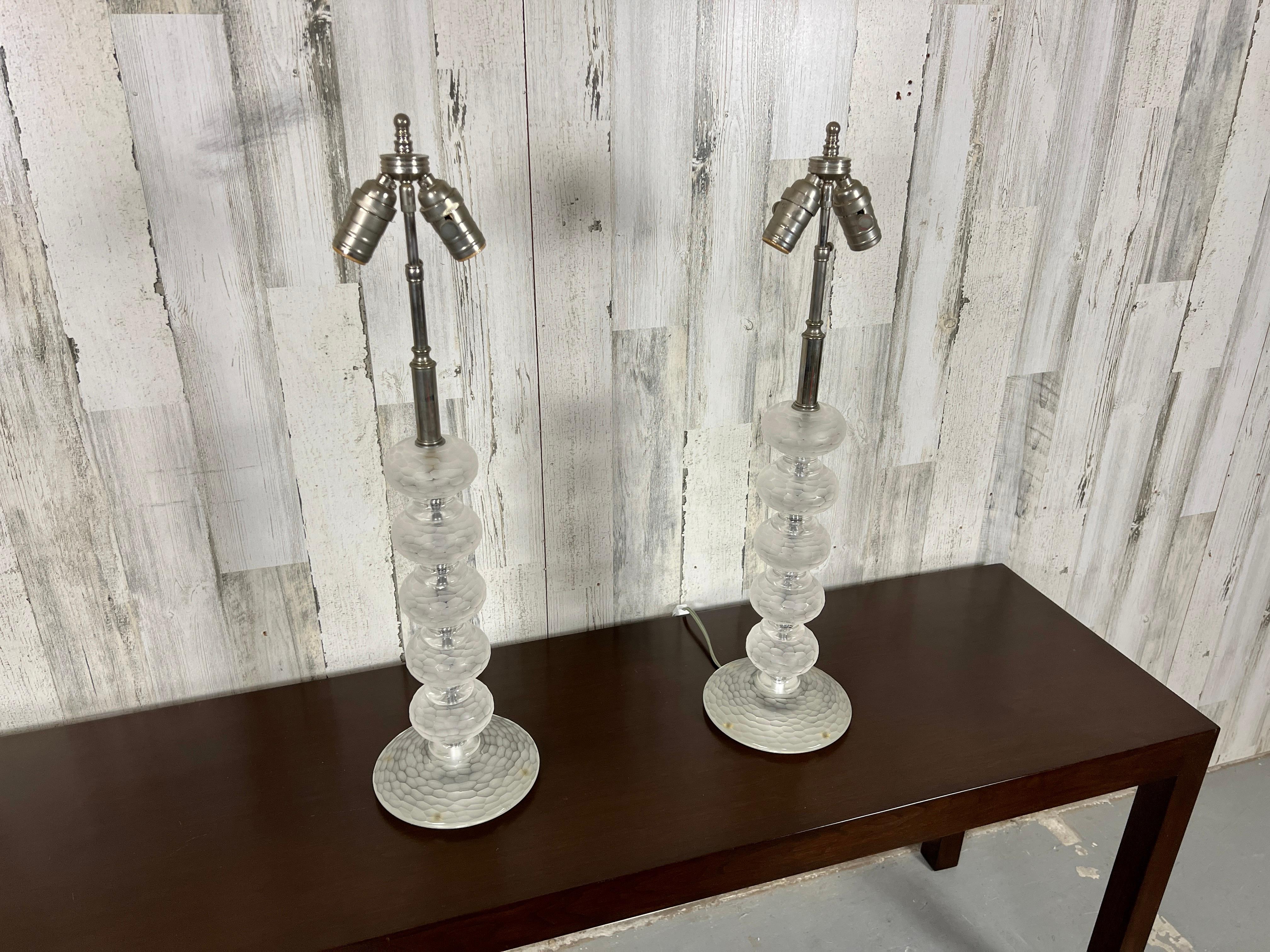 Pair of Murano Glass Lamps by Cenedese For Sale 3
