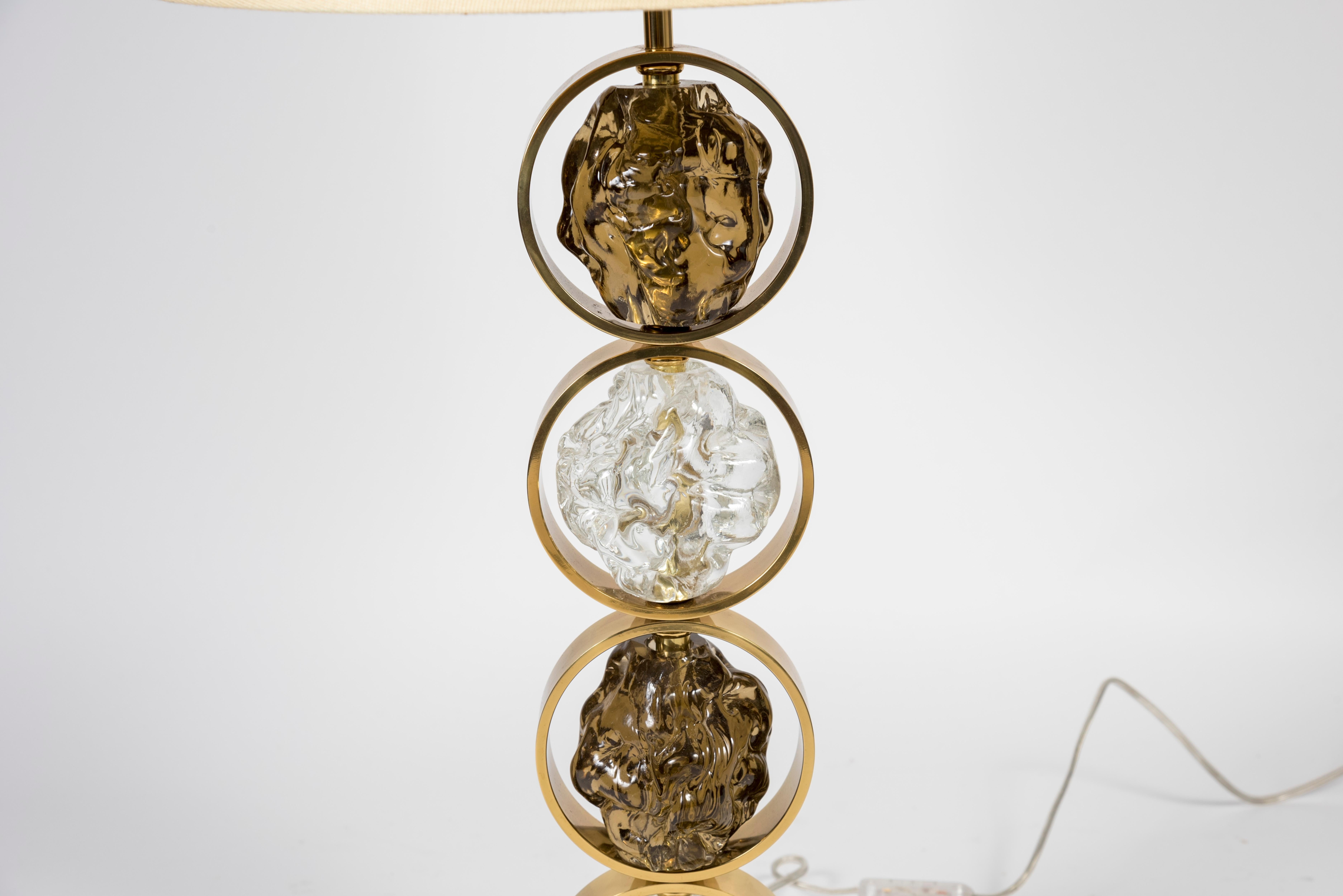 Italian Pair of Murano Glass Lamps by Gianluca Fontana For Sale