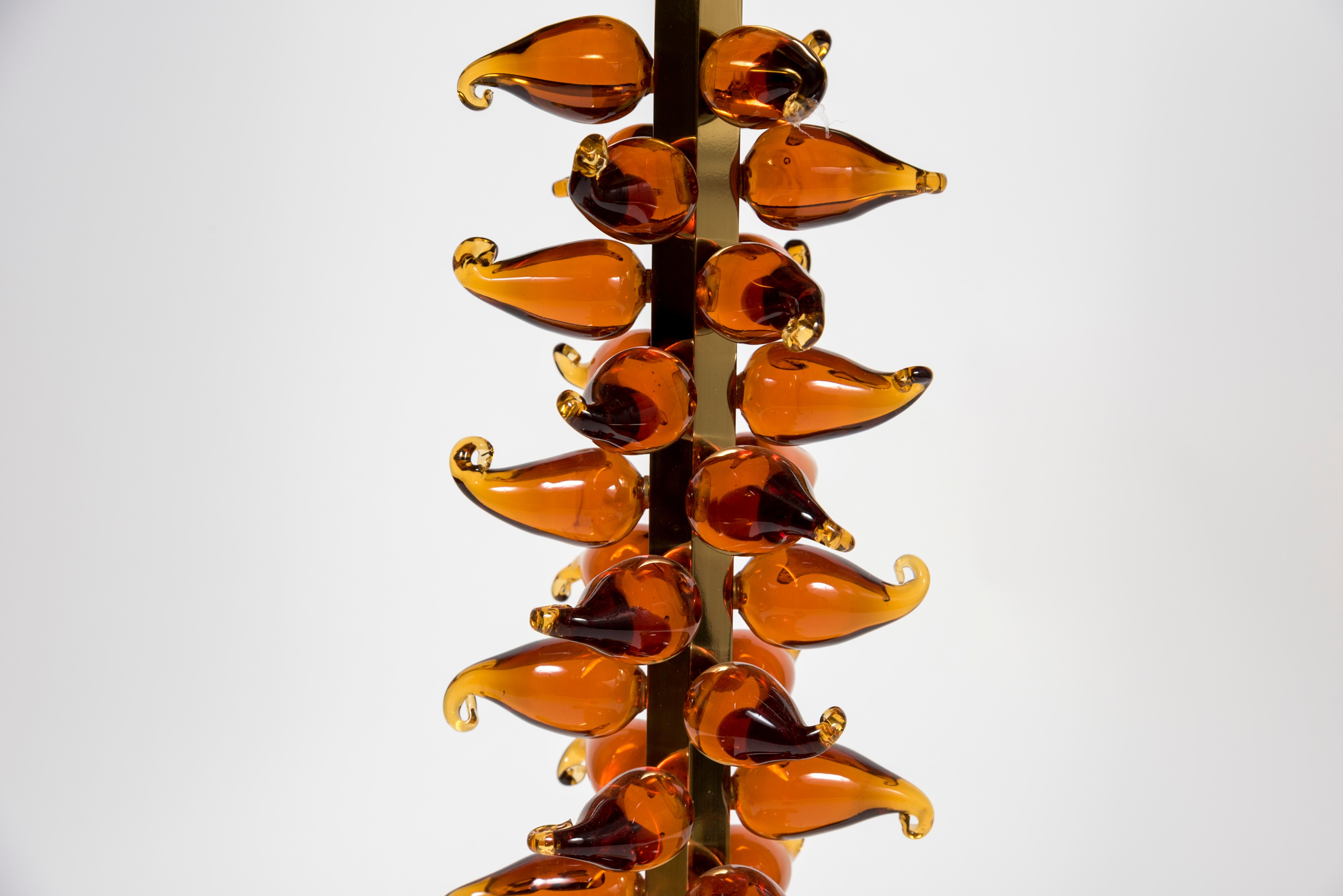 Pair of Murano Glass Lamps by Gianluca Fontana In Good Condition For Sale In Bois-Colombes, FR