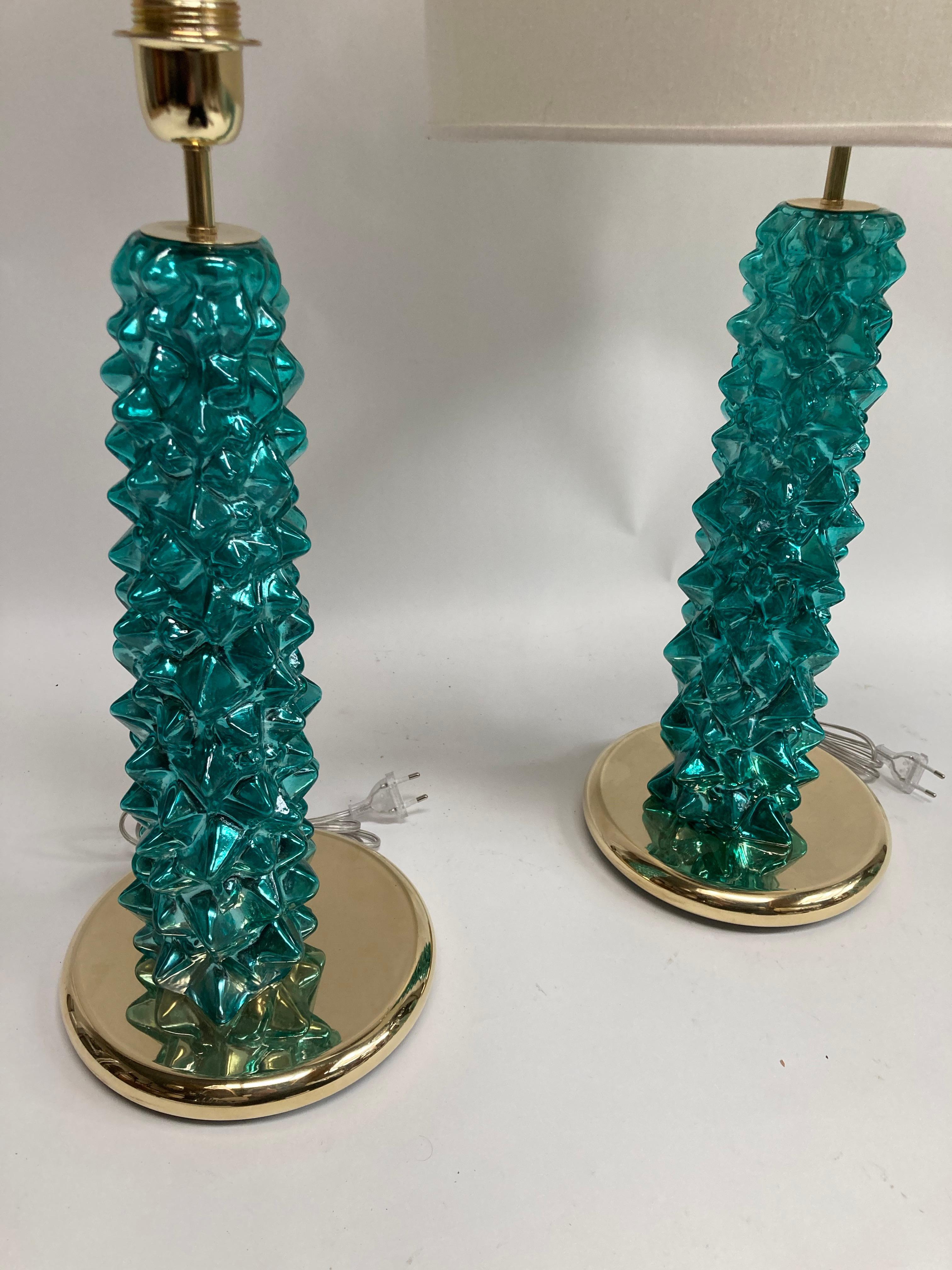 Pair of unusual table lamps with a rare colour.
 