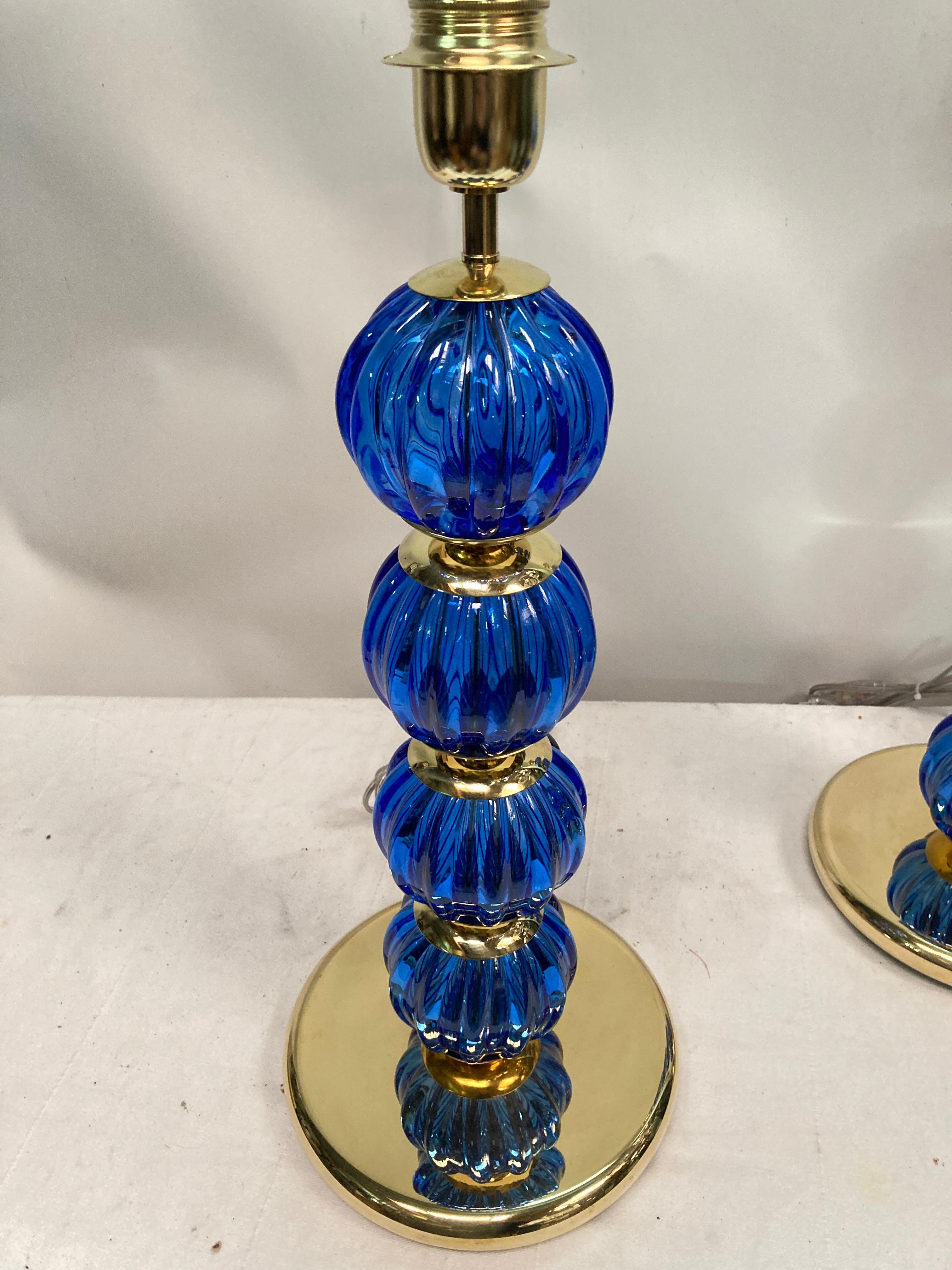Italian Pair of Murano glass lamps 