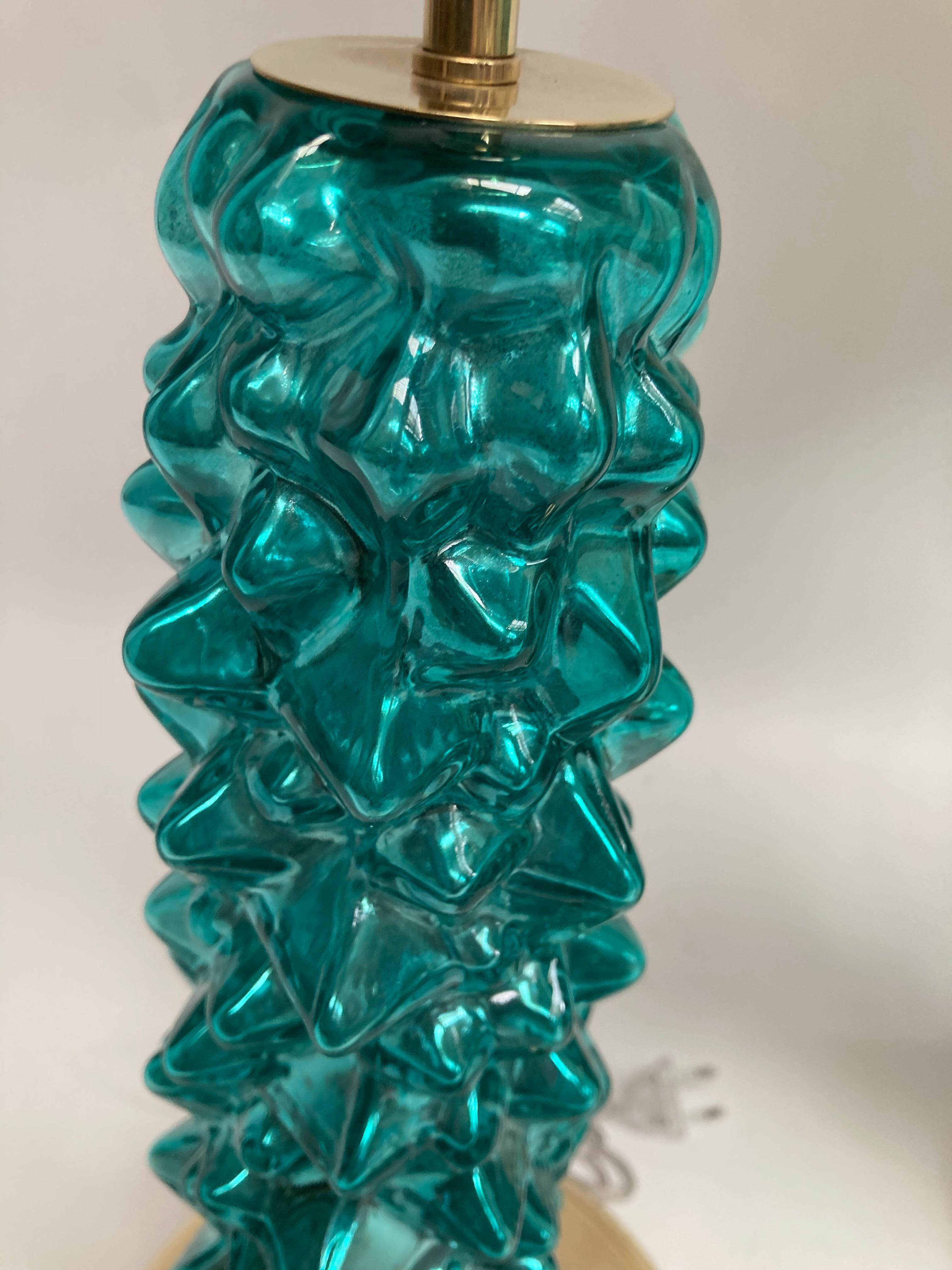 Pair of Murano Glass Lamps In Good Condition For Sale In Bois-Colombes, FR