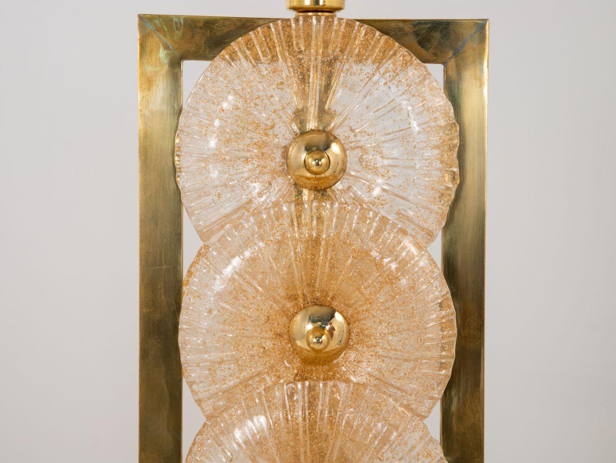 Contemporary Pair of Murano Glass Lamps