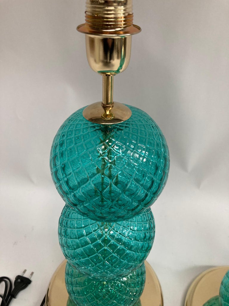 Pair of Murano Glass Lamps For Sale at 1stDibs
