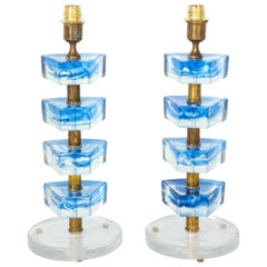 Pair of Murano Glass Lamps