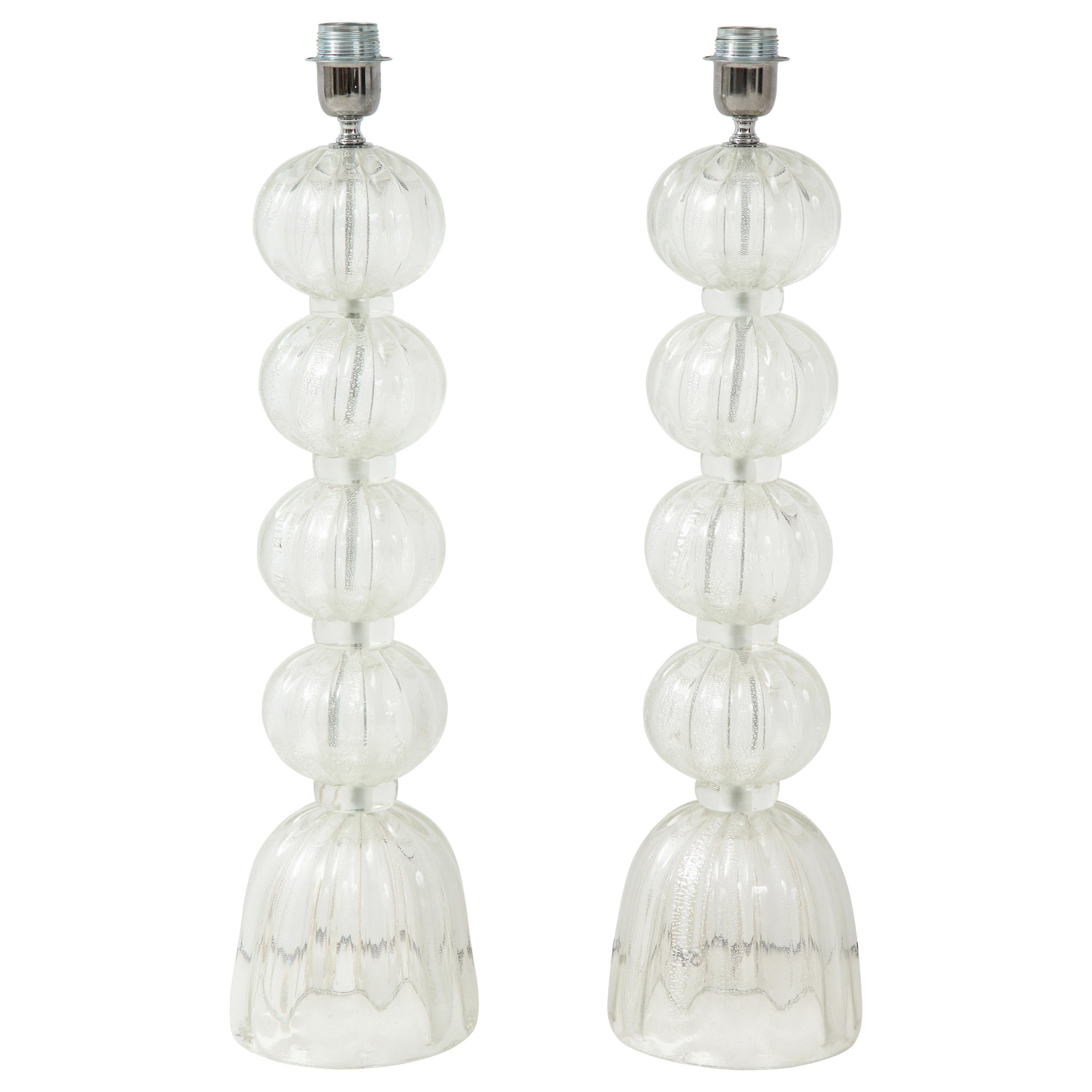 Pair of Murano Glass Lamps