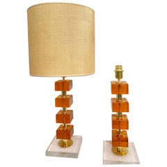 Pair of Murano glass lamps
