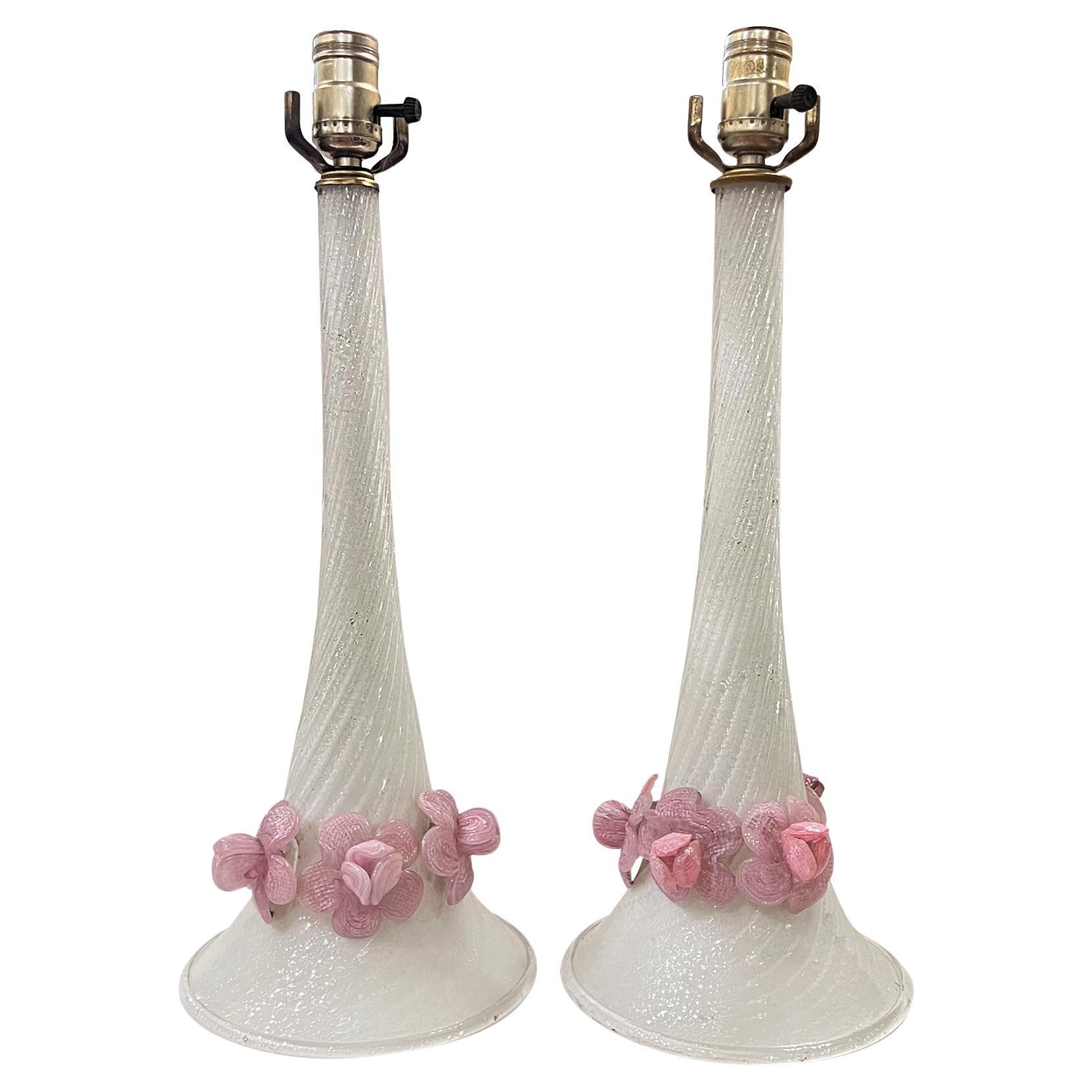 Pair of Murano Glass Lamps