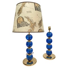 Retro Pair of Murano glass lamps 