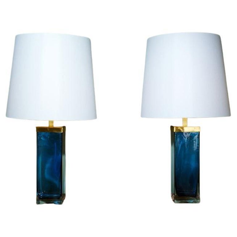 Pair of Murano Glass Lamps, 1970s