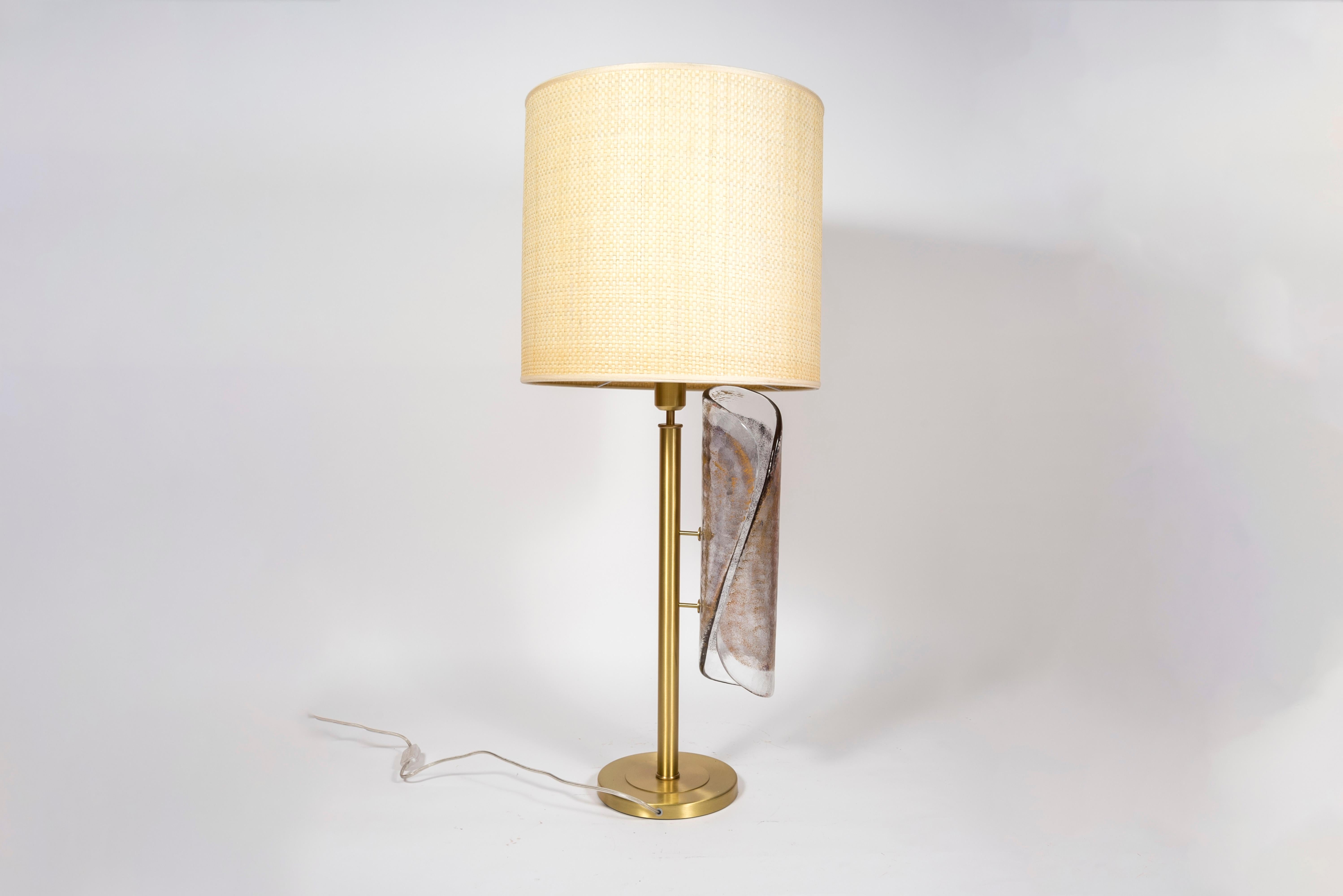 italien Paire de lampes en verre de Murano dans le style d'Archimede Seguso en vente