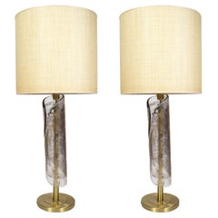 Pair of Murano Glass Lamps in the Style of Archimede Seguso