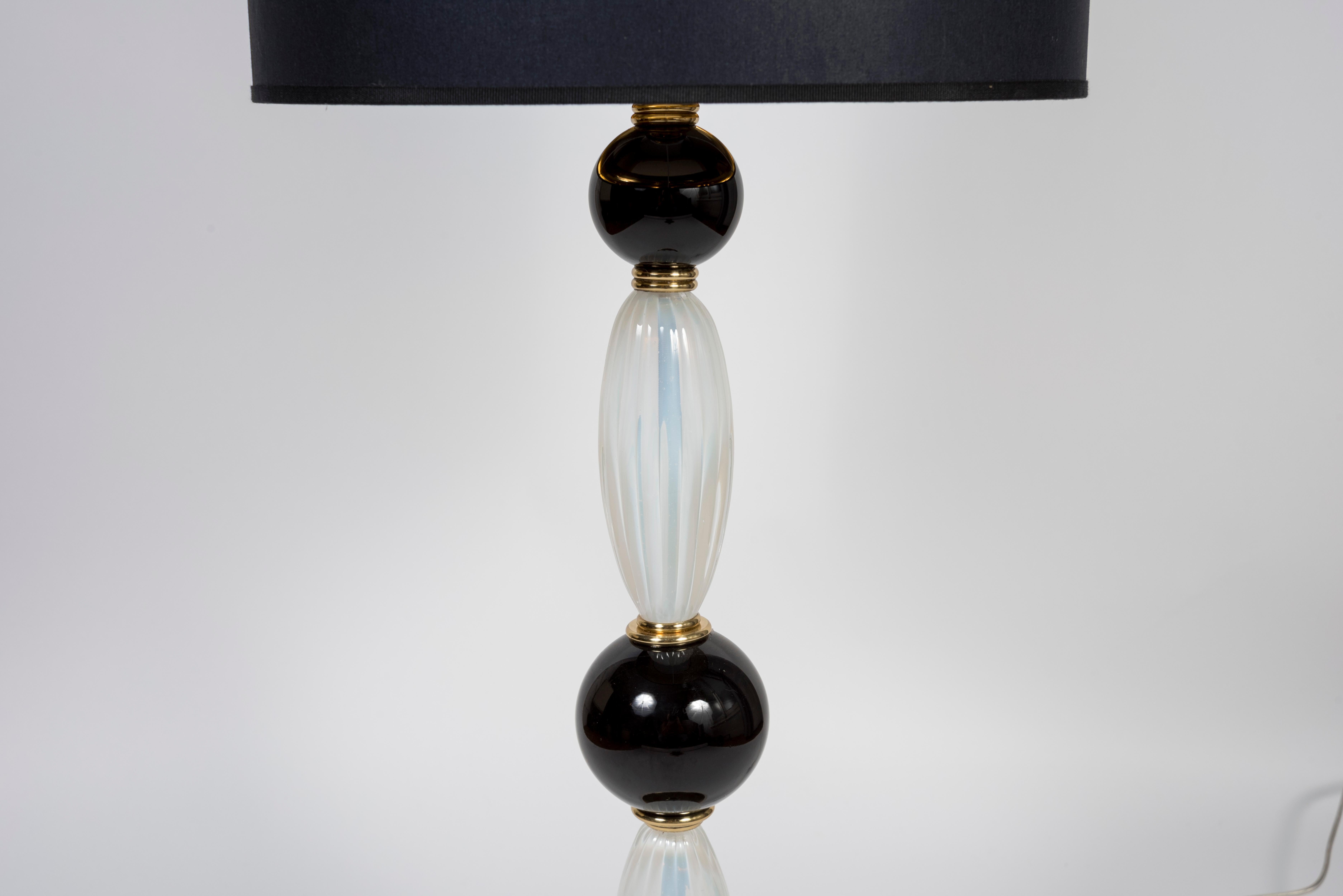Italian Pair of Murano Glass Lamps in the Style of Cenedese
