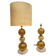 Pair of Murano glass lamps in the style of Gino Cenedese