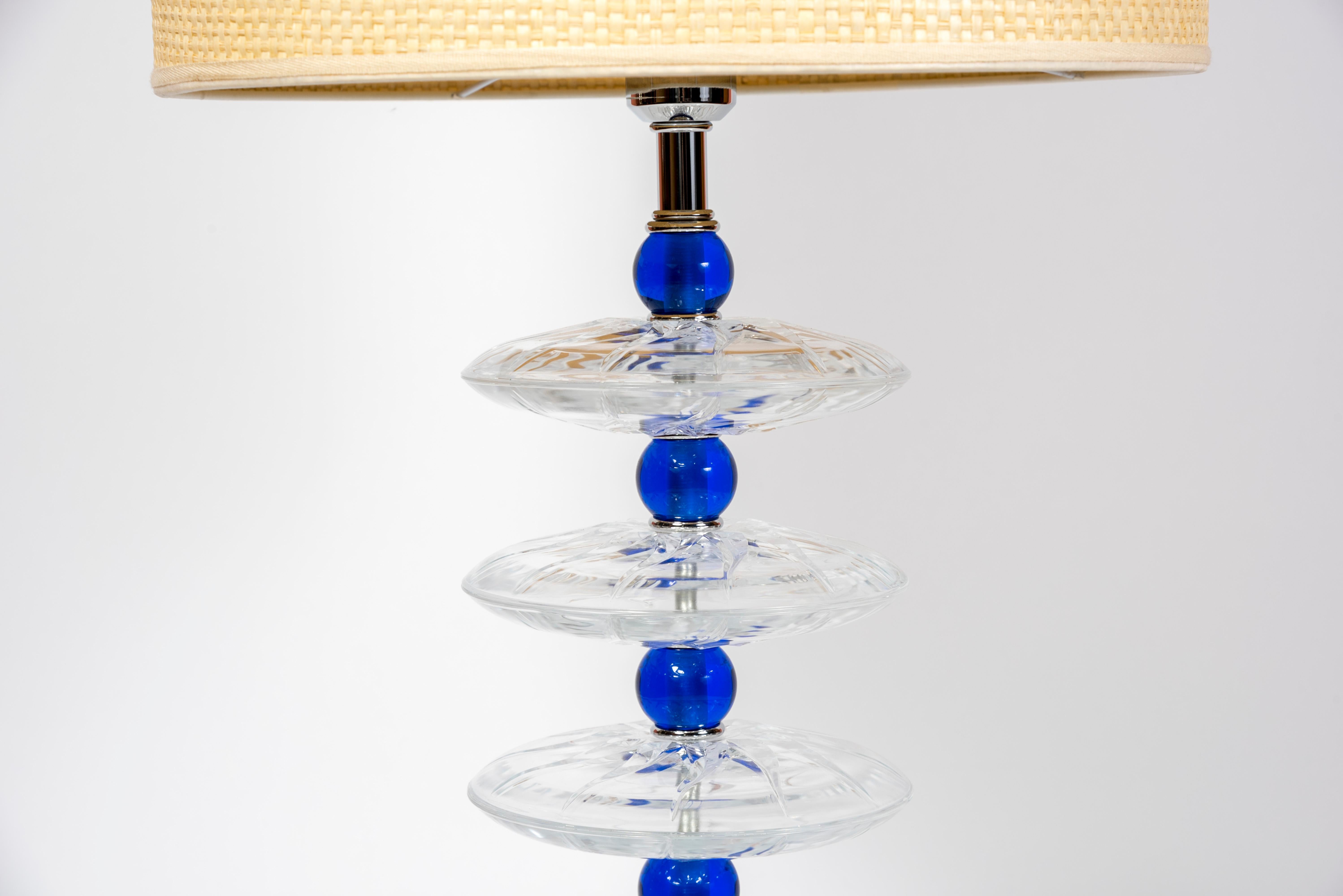 Italian Pair of Murano glass lamps in the style of Seguso For Sale