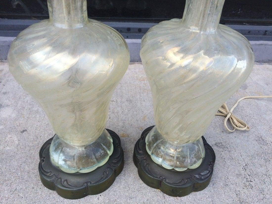 Pair of Murano Glass Lamps Made in Italy 2